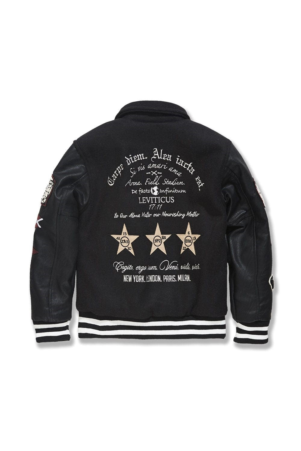 KIDS JORDAN CRAIG CARPE DIEM VARSITY JACKET (BLACK)