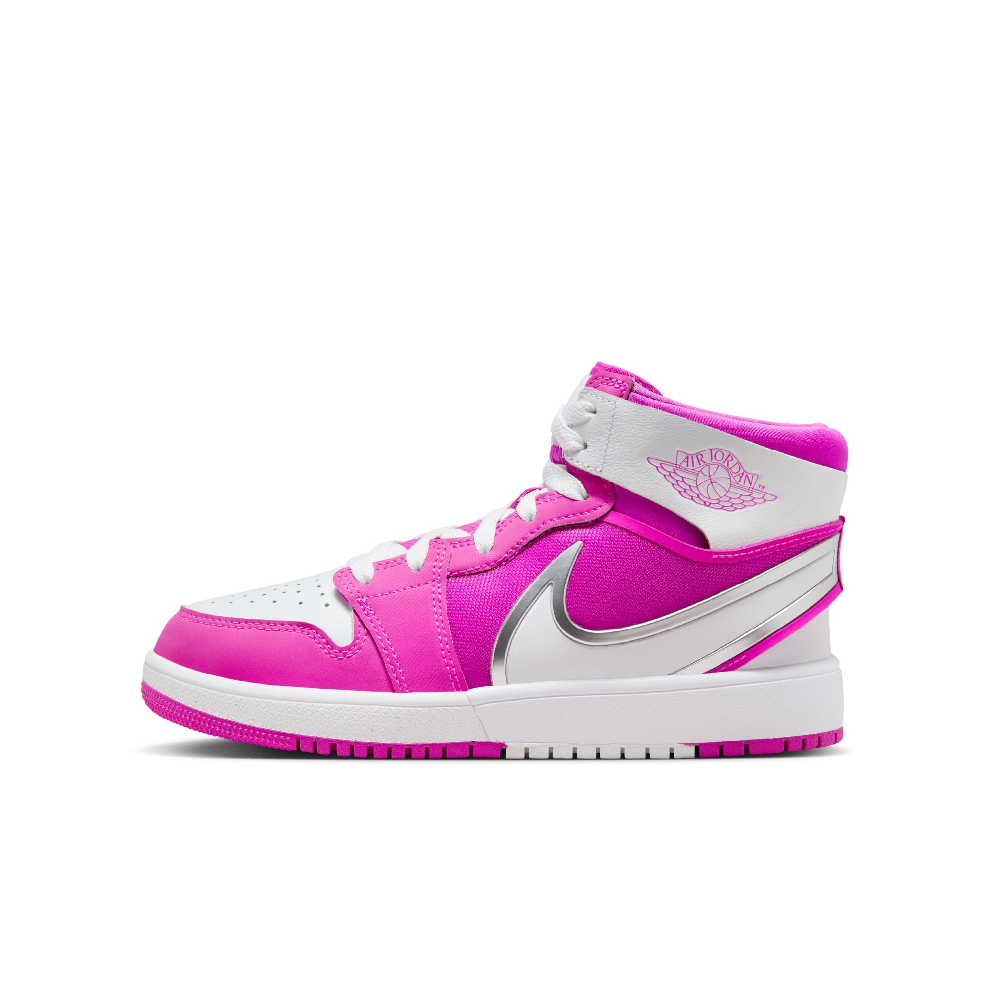 KIDS JORDAN 1 MID RM EASYON GS (FIRE PINK/WHITE)