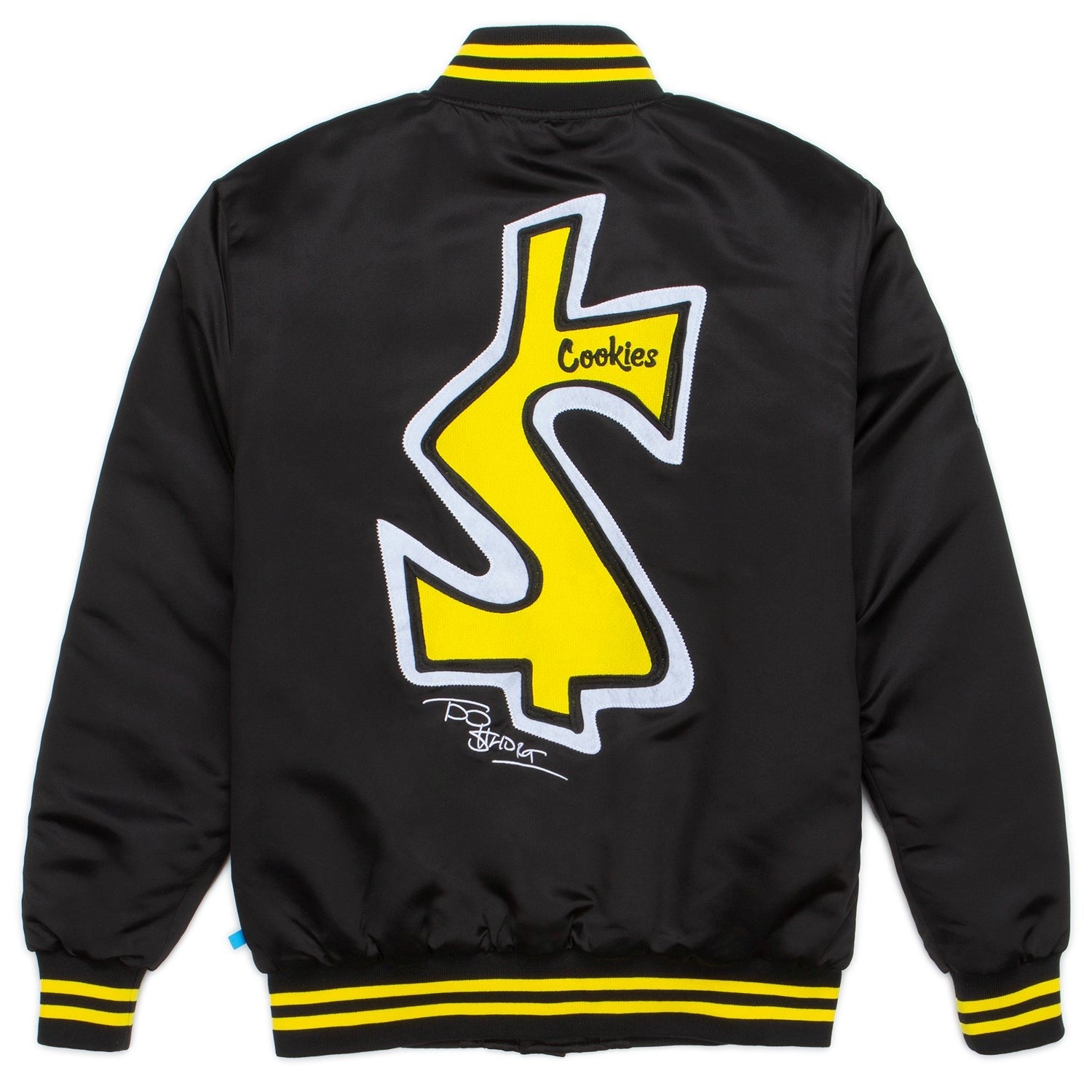 MENS COOKIES THE TOWN SATIN STADIUM JACKET (BLACK)