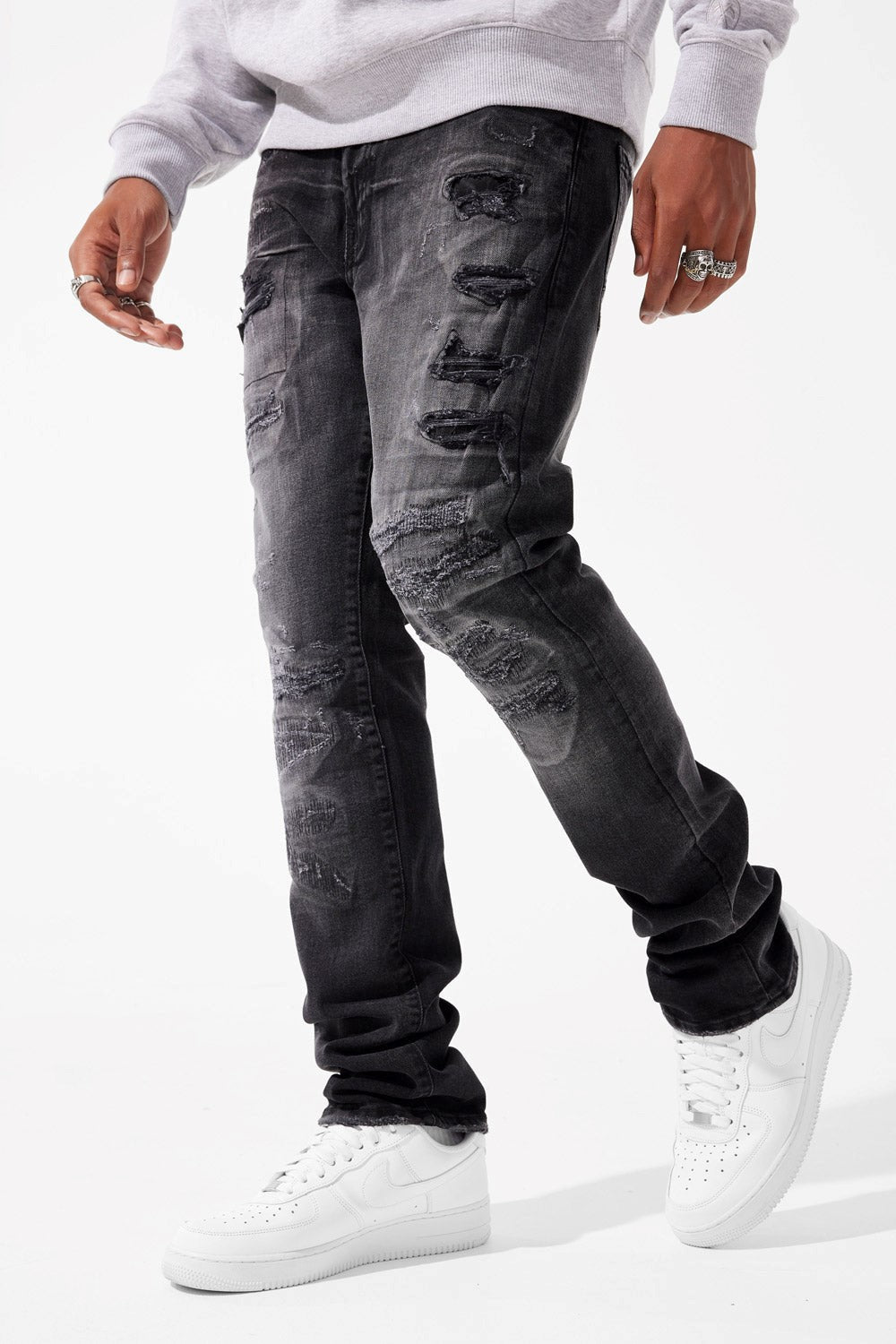 MENS JORDAN CRAIG COLLINS FIT REVELATION DENIM (INDUSTRIAL BLACK)