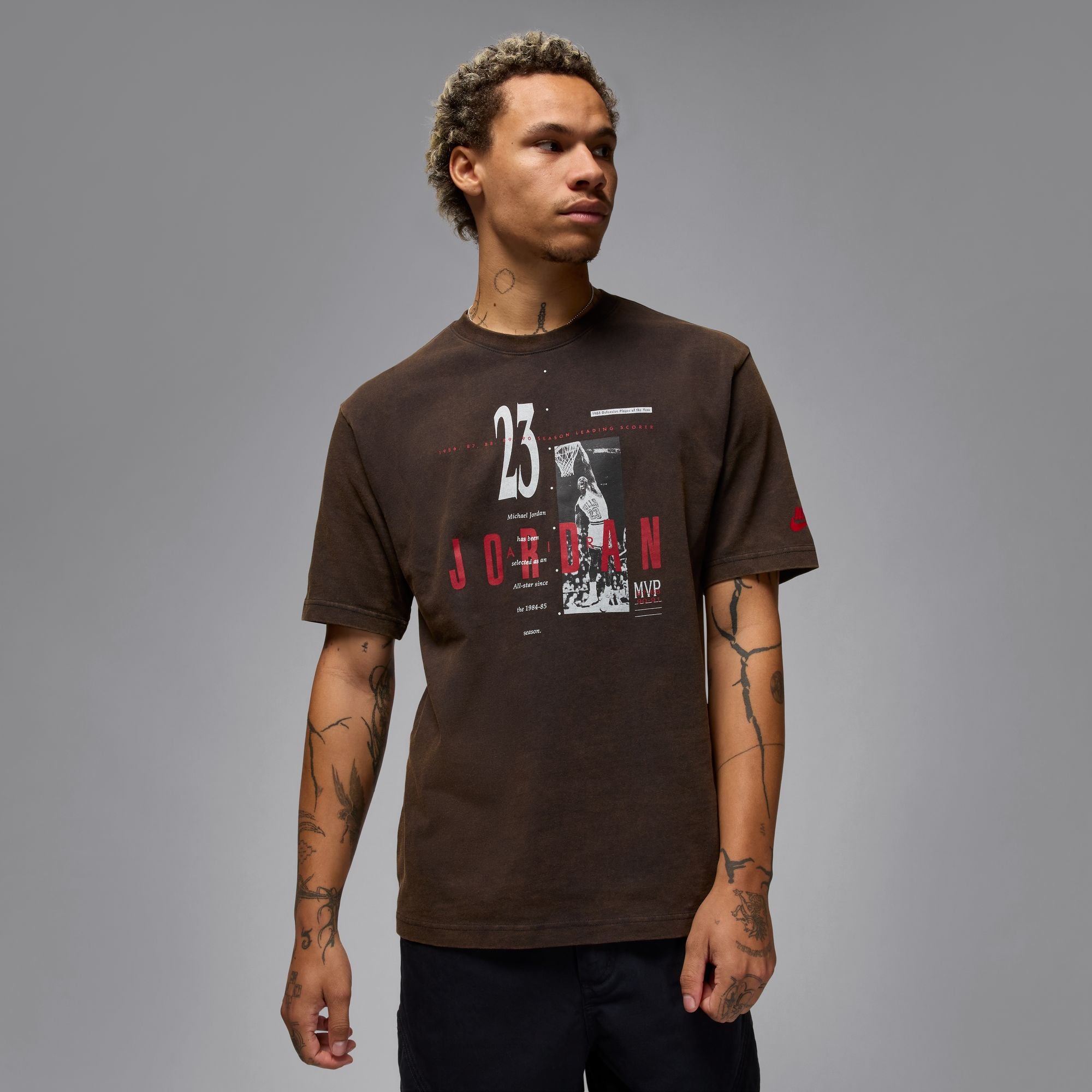 MENS JORDAN REISSUE T-SHIRT (BLACK/GYM RED/WHITE)