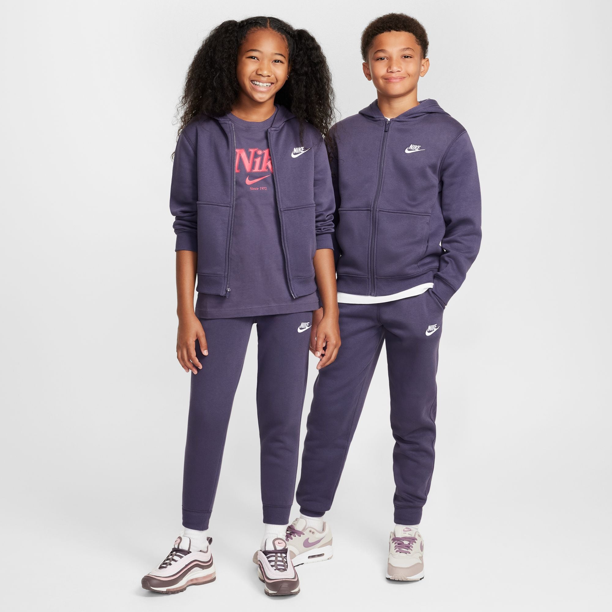 KIDS NSW CLUB FLC FZ TRACKSUIT (DARK RAISIN/WHITE)