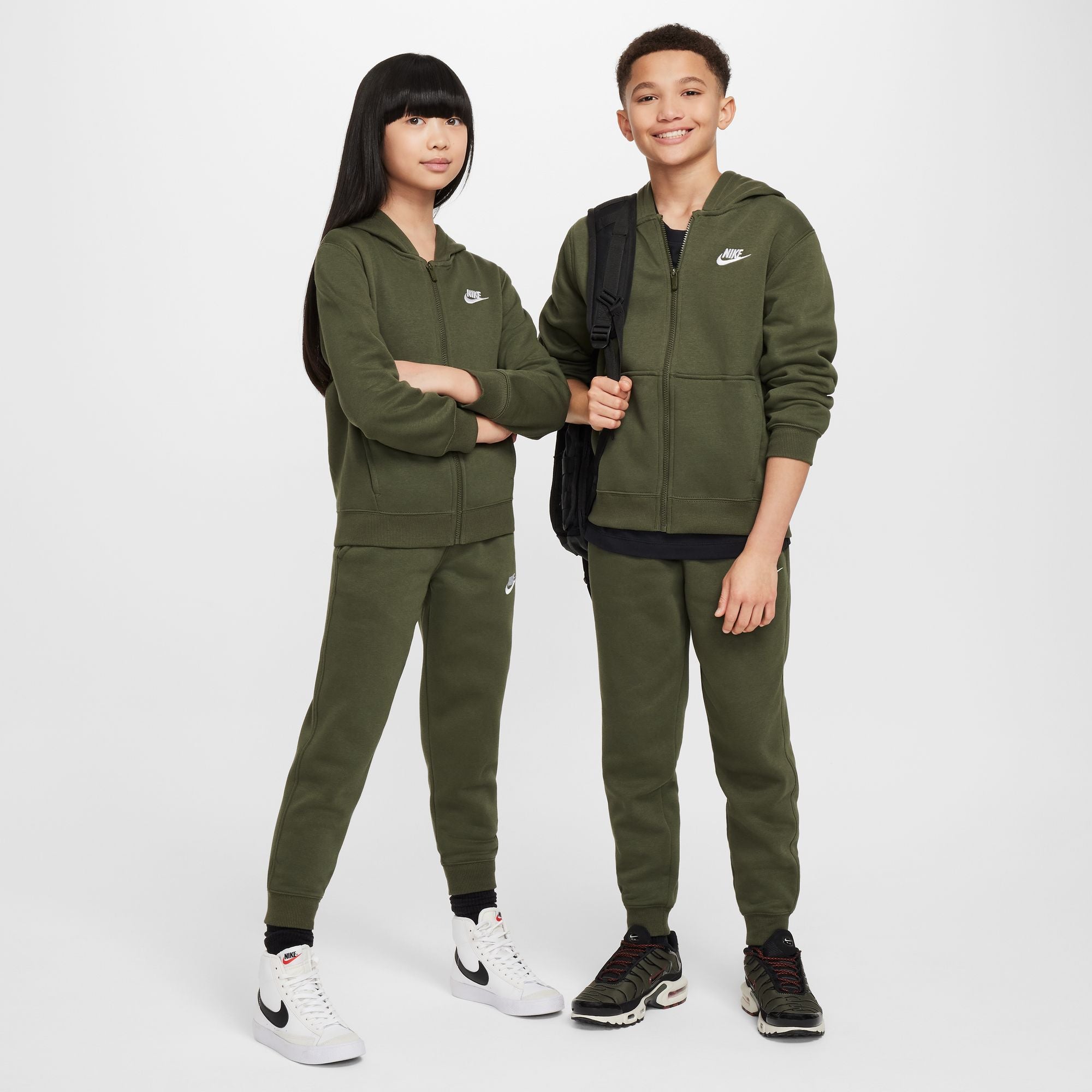 KIDS NSW CLUB FLC FZ TRACKSUIT (CARGO KHAKI/WHITE)