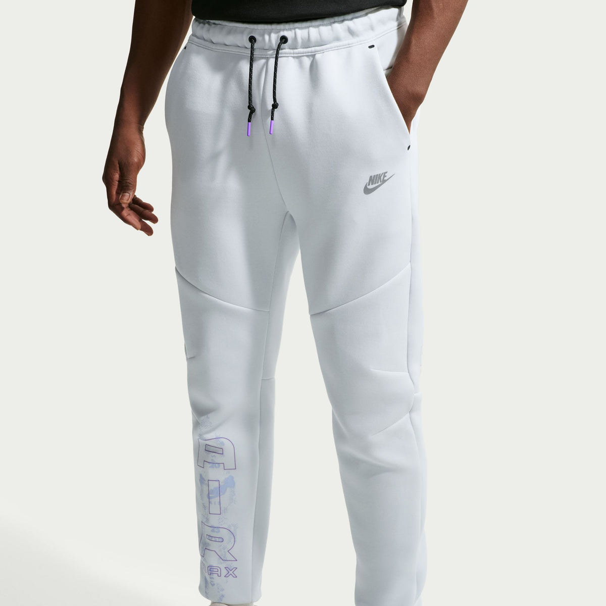 MENS NIKE TECH FLEECE FULL-ZIP WINDRUNNER AMD WARMUP (OFF WHITE/HYDROGEN BLUE/BRIGHT VIOLET)
