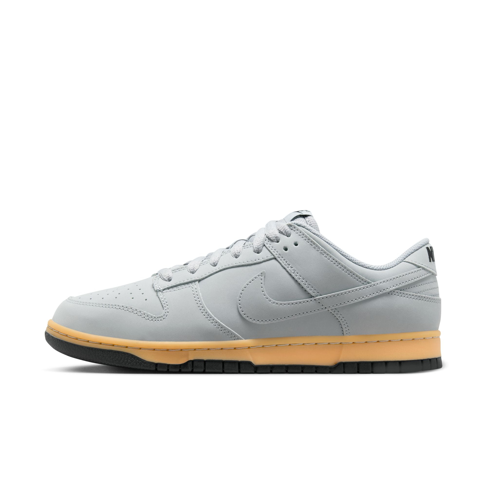 MENS NIKE DUNK LOW RETRO SE (WOLF GREY/GUM YELLOW/BLACK)