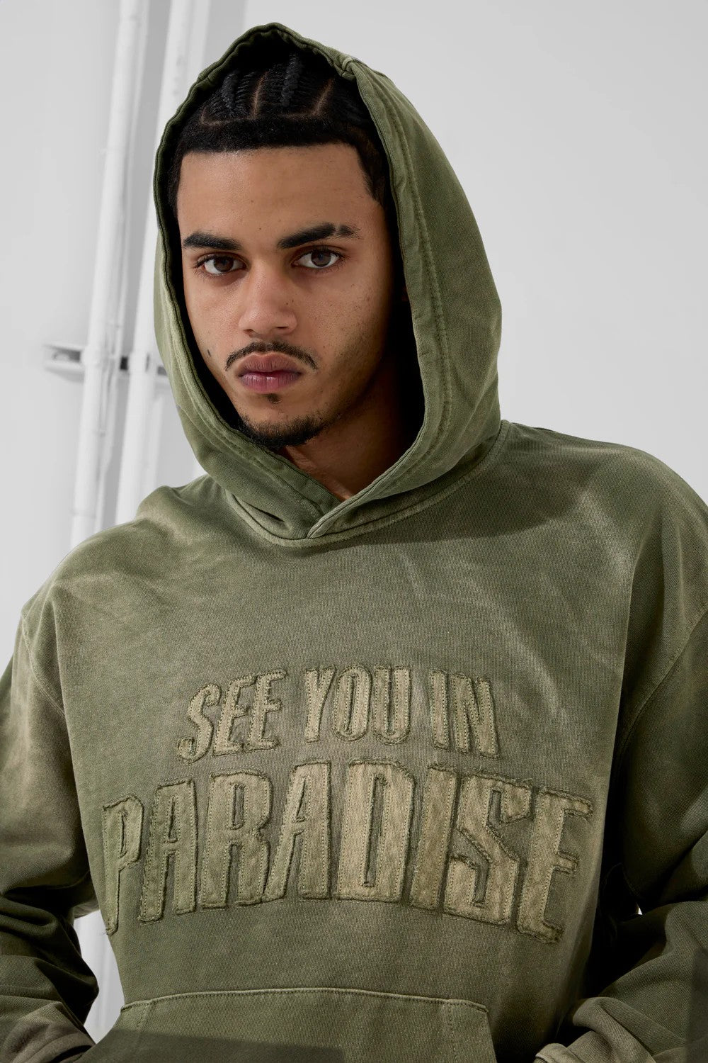 MENS JORDAN CRAIG OASIS WASHED PULLOVER HOODIE (OLIVE)