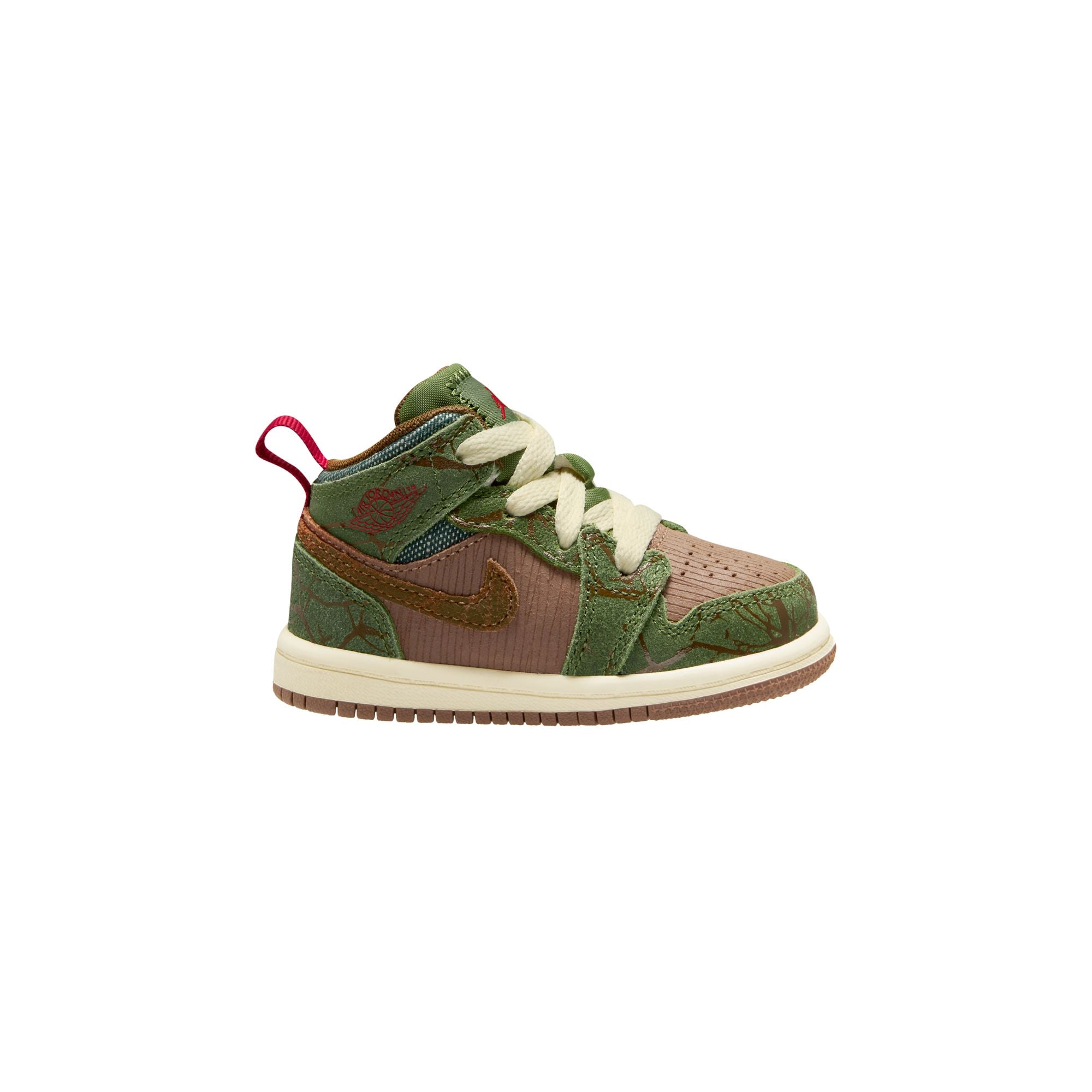 KIDS JORDAN 1 MID SS TD (ARCHAEO BROWN/LIGHT OLIVE/TREELINE)