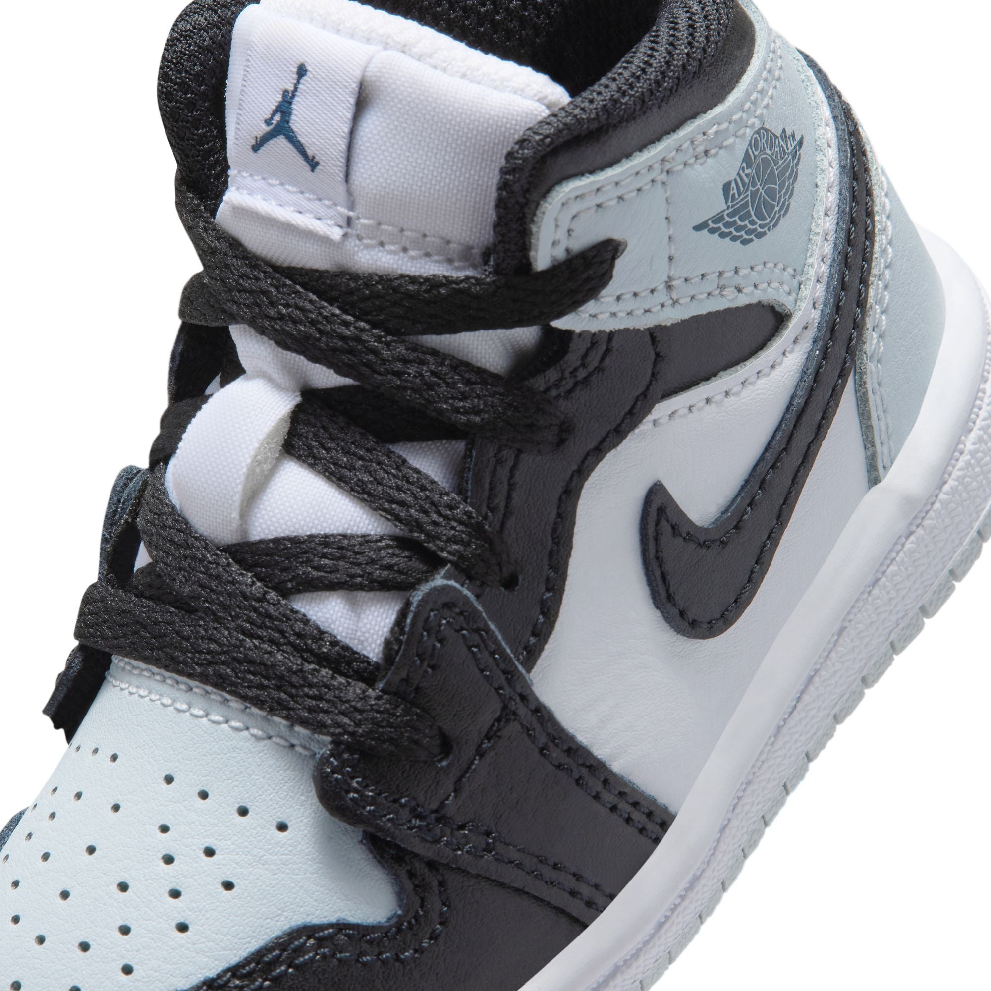 KIDS JORDAN 1 MID TD (BLACK/AURA/SQUADRON BLUE)