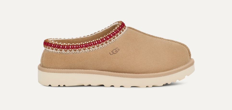 WOMENS UGG TASMAN SLIPPER (SAND/DARK CHERRY)