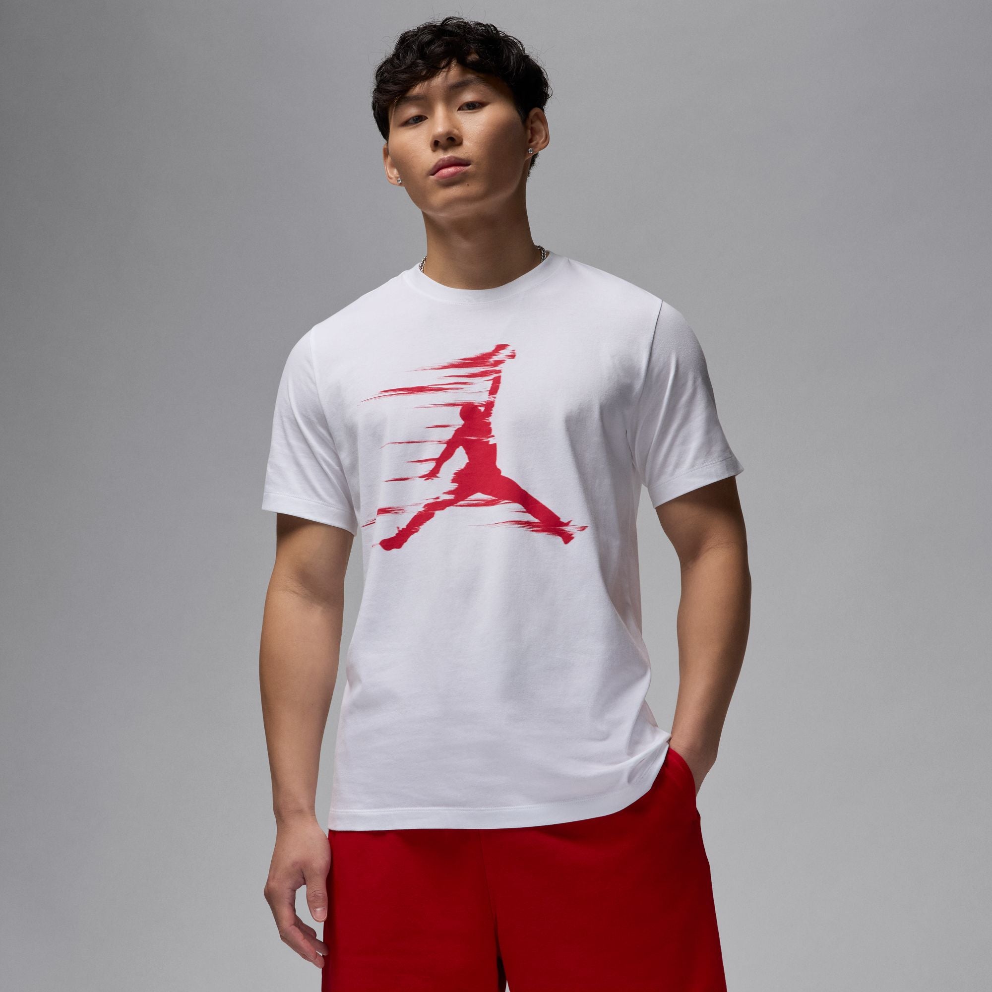 MENS JORDAN MVP JM SS CREW (WHITE/GYM RED)