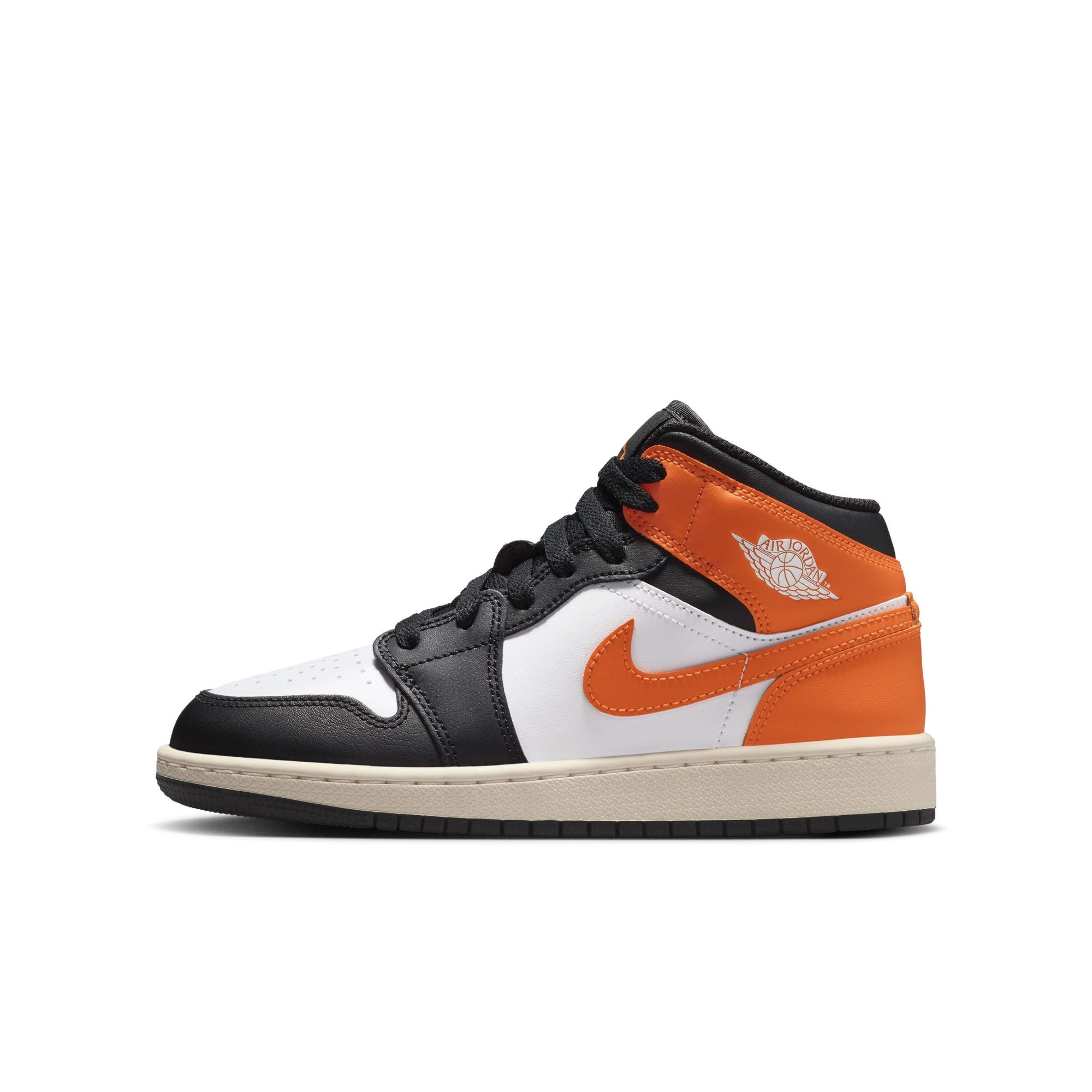 KIDS AIR JORDAN 1 MID GS (STARFISH/BLACK/WHITE/SAIL)