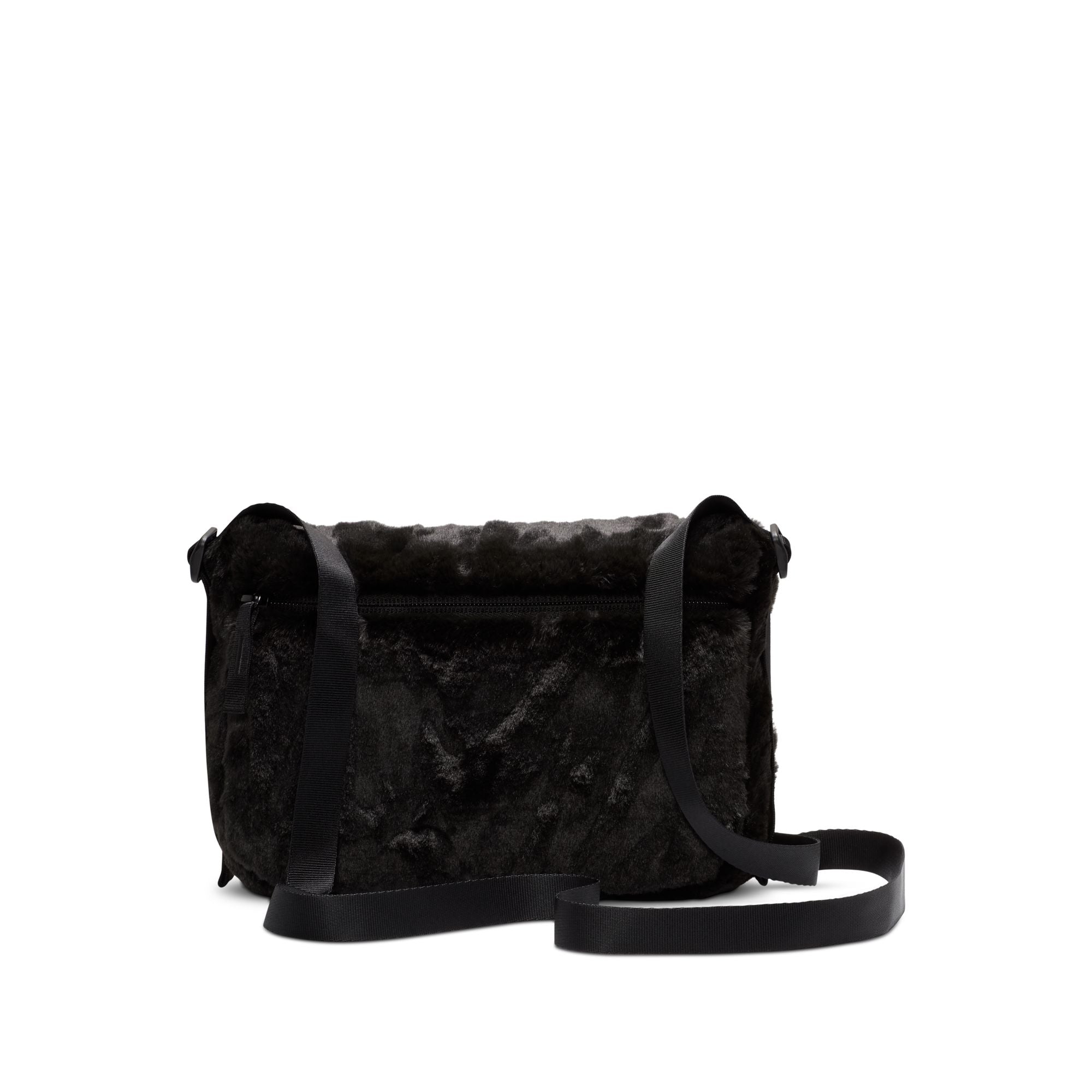 UNISEX NIKE SPORTSWEAR FUTURA 365 FAUX FUR CROSSBODY BAG (BLACK)