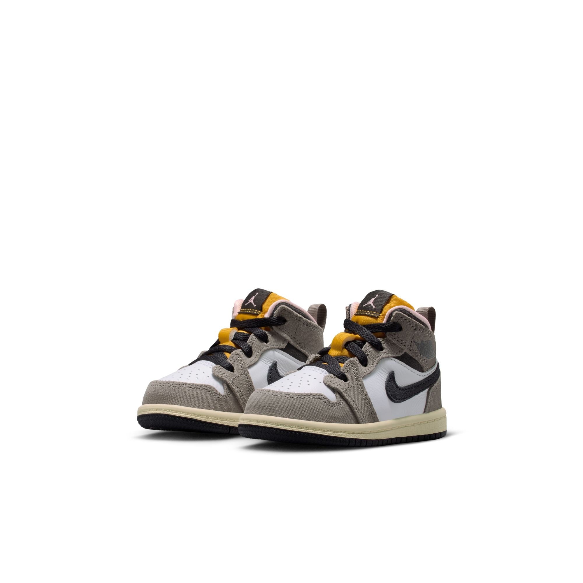KIDS JORDAN 1 MID SE TD (WHITE/OIL GREY/CAVE STONE/DARK SULFUR)
