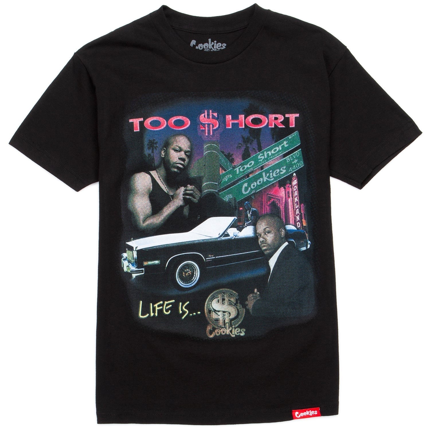 MENS COOKIES TOO $HORT RAP COLLAGE T-SHIRT (BLACK)