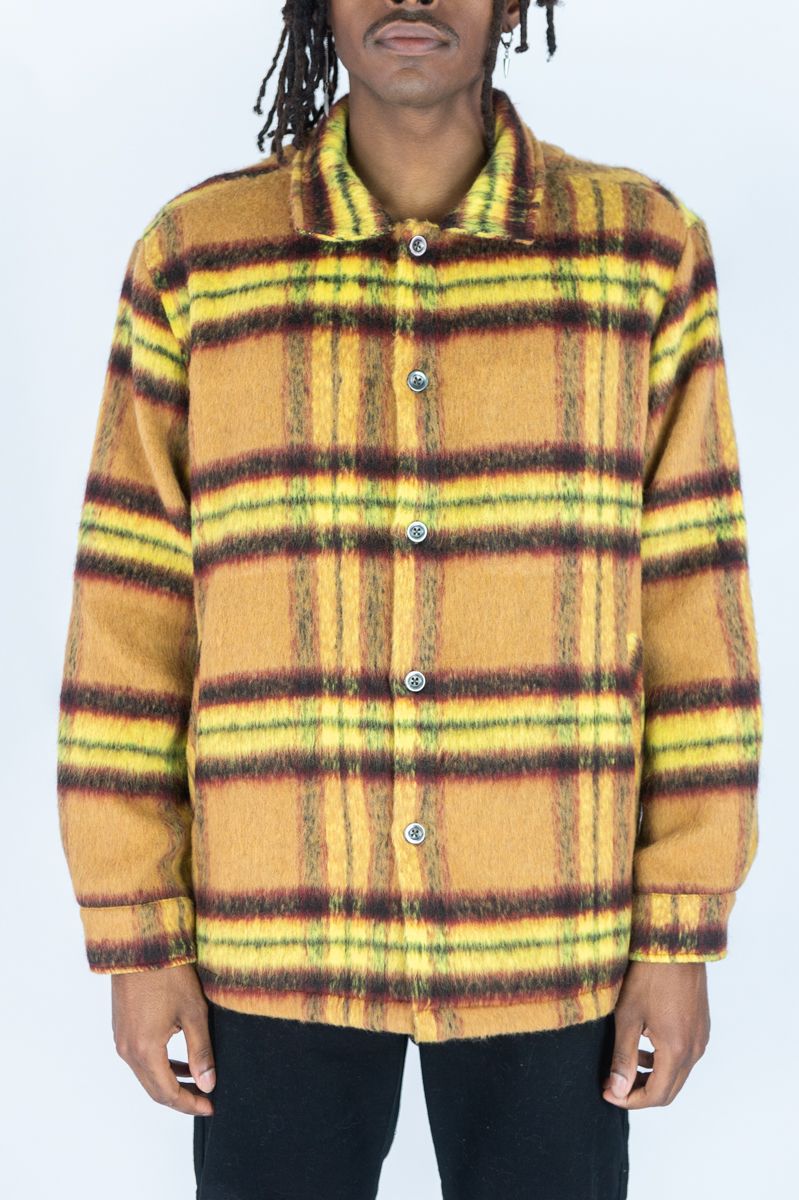 MENS RINGSPUN MOHAIR FLANNEL SHACKET (GOLD)