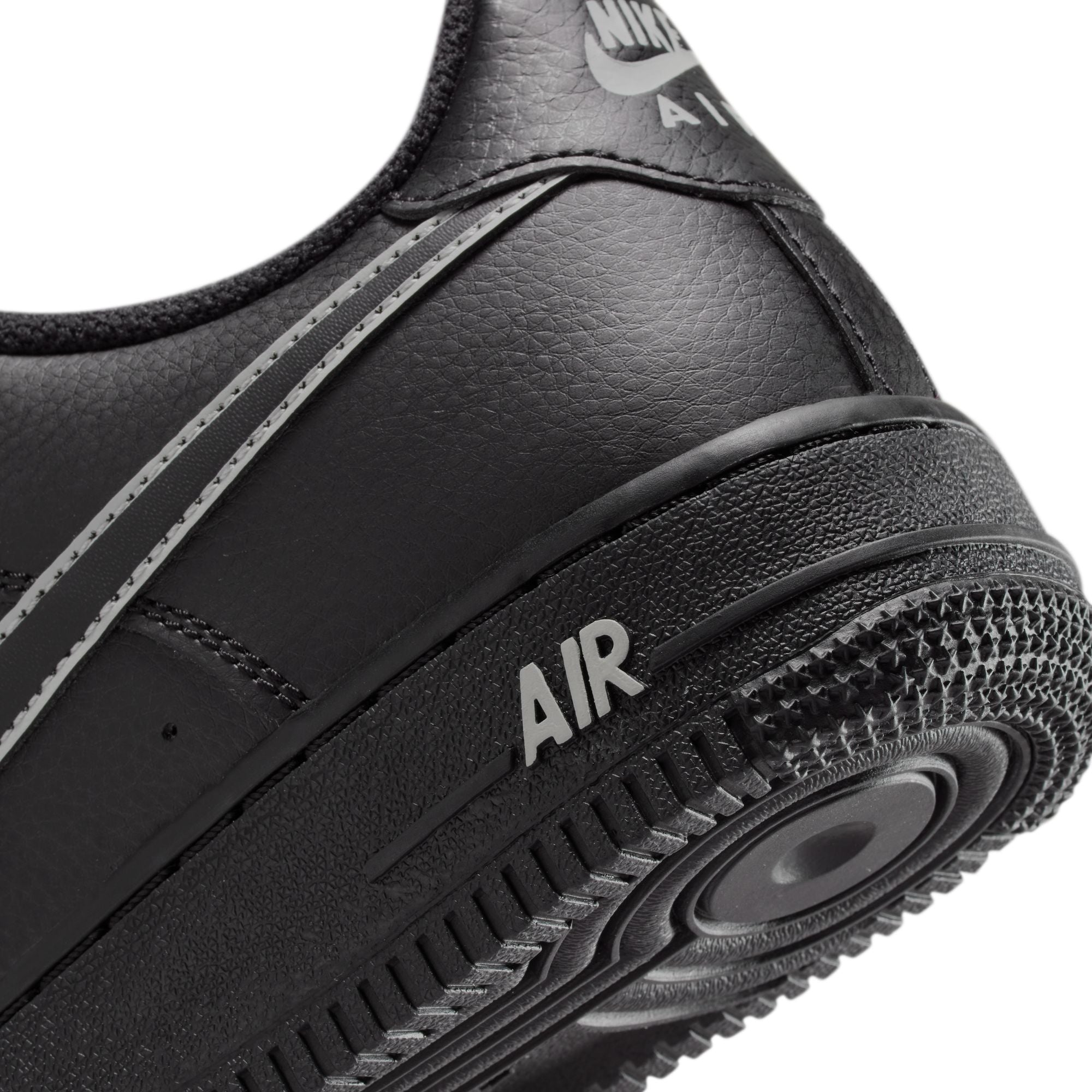 KIDS NIKE AIR FORCE 1 GS (BLACK/LT SMOKE GREY)
