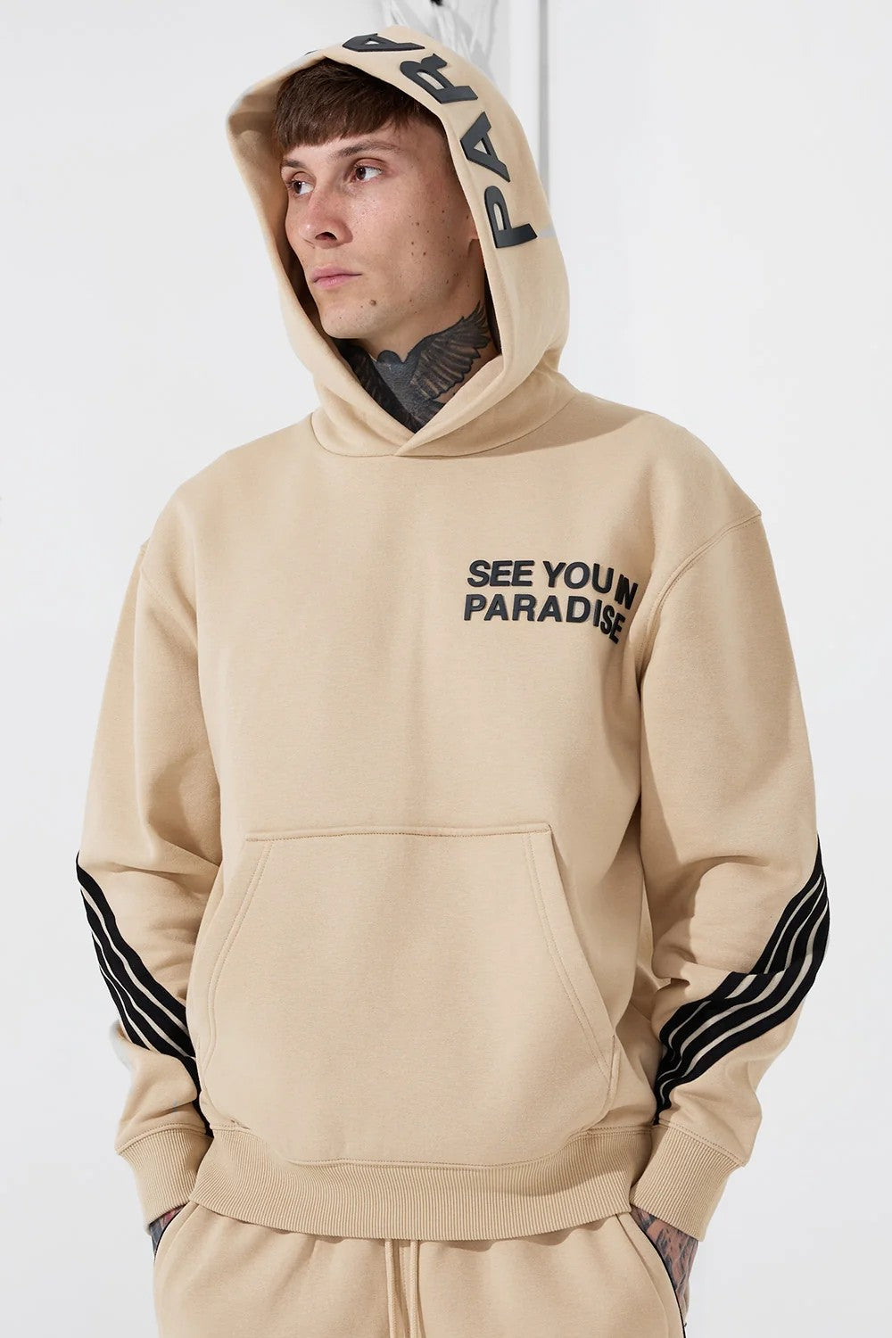 MENS JORDAN CRAIG THE BEAUTIFUL GAME PULLOVER HOODIE (BEIGE)