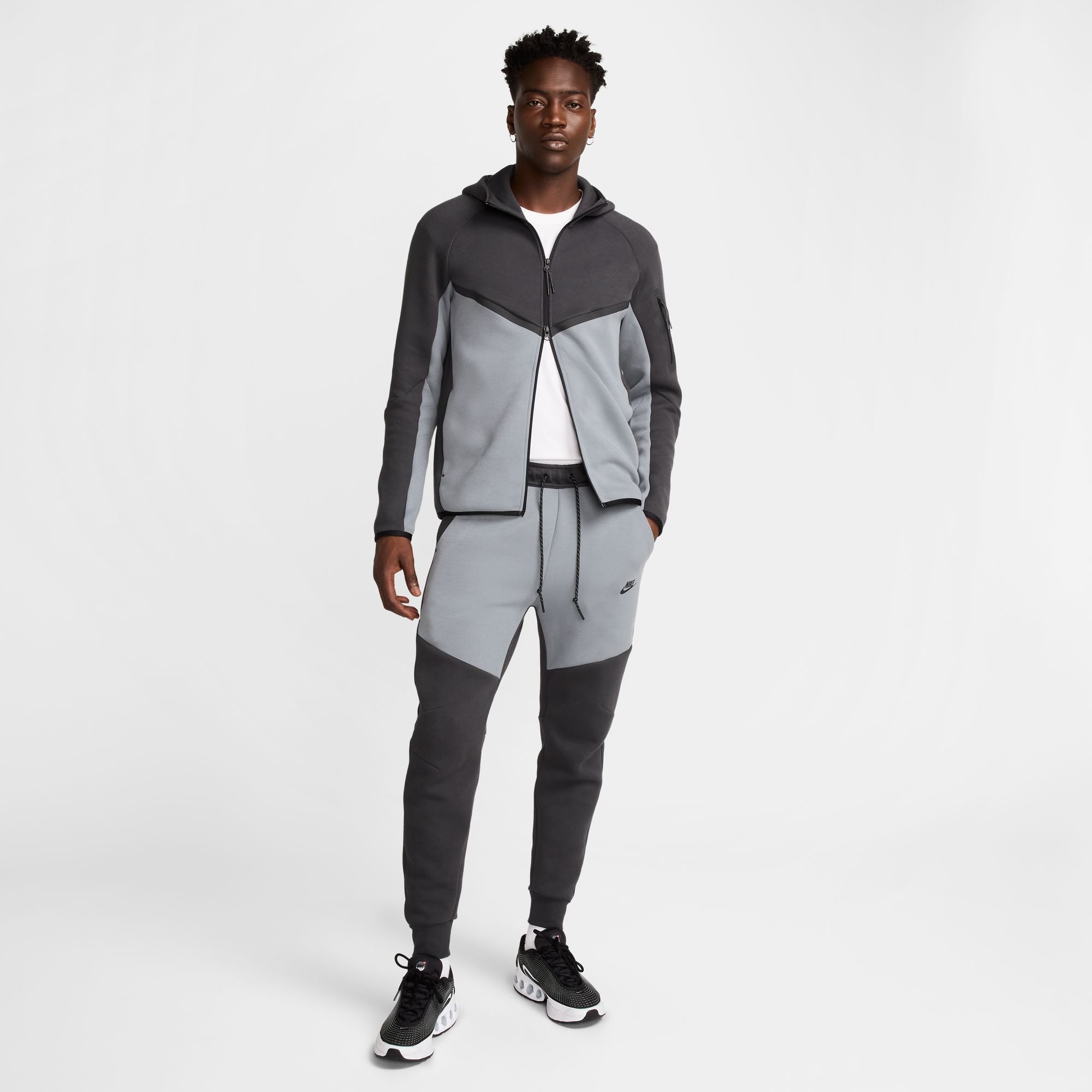 MENS NIKE TECH FLEECE FULL-ZIP WINDRUNNER WARMUP (ANTHRACITE/COOL GREY/BLACK)