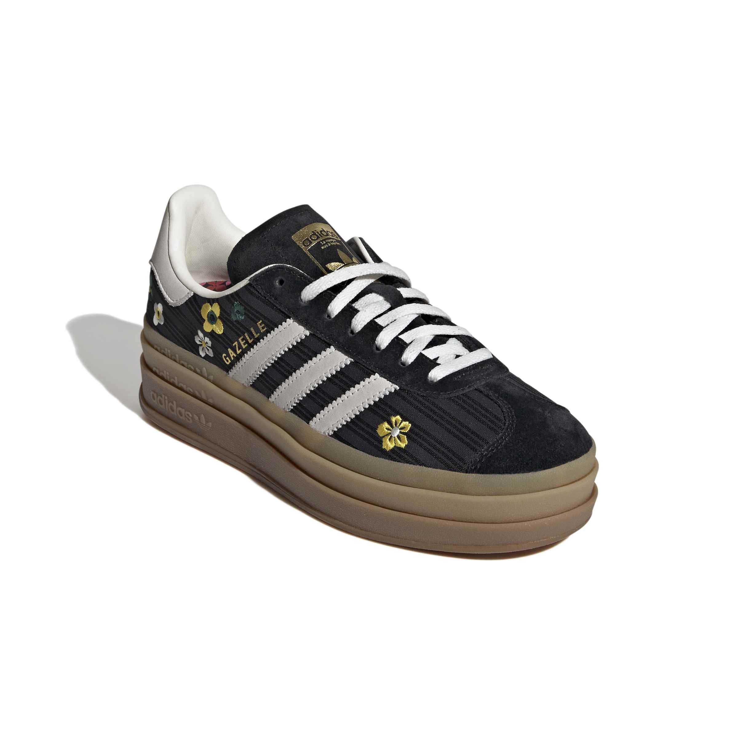 WOMENS ADIDAS GAZELLE BOLD (CORE BLACK / OFF WHITE / EQT YELLOW)