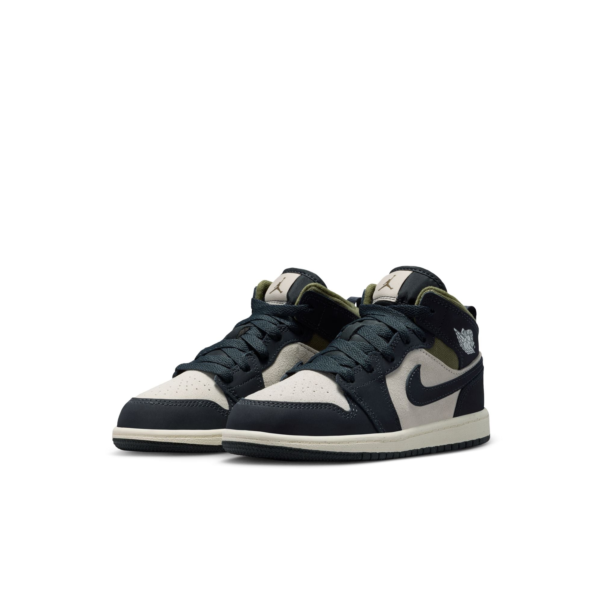 KIDS JORDAN 1 MID SE PS (LT OREWOOD BRN/OFF NOIR/MEDIUM OLIVE)