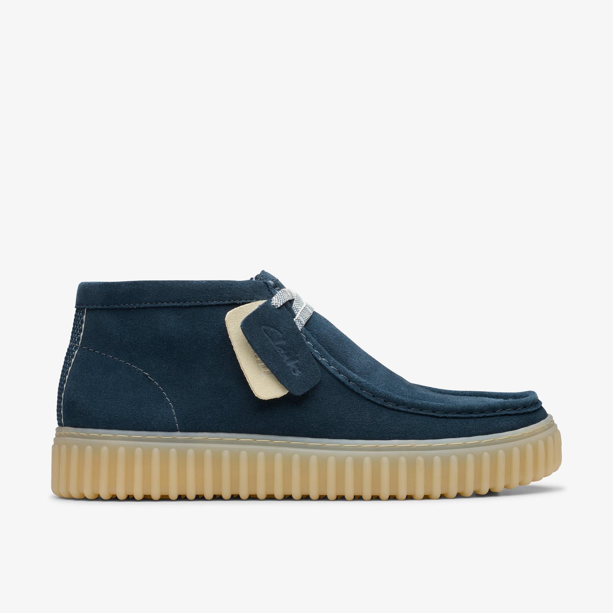 MENS CLARKS TORHILL HI (BLUE SUEDE)