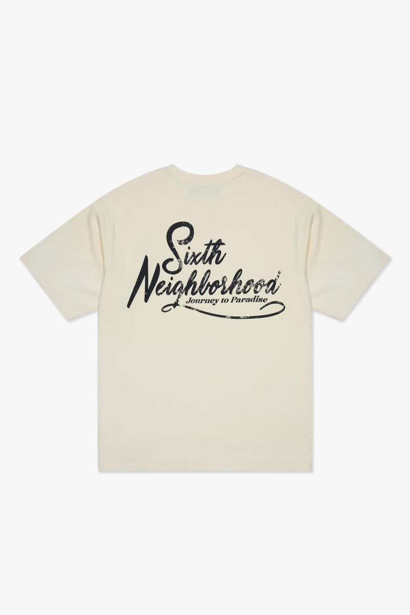 MENS 6TH NBRHD "PARADISE" T-SHIRT (CREAM)