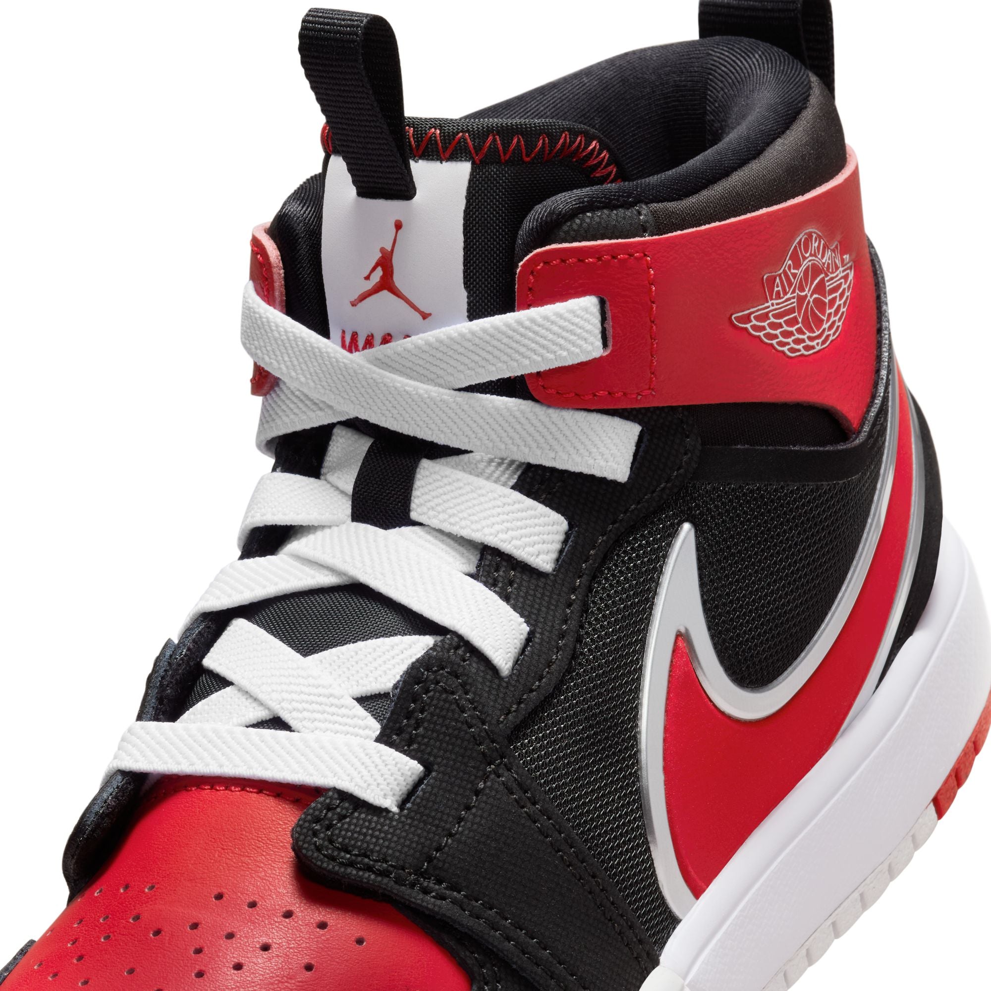 KIDS JORDAN 1 MID RM EASYON PS (BLACK/UNIVERSITY RED/WHITE)