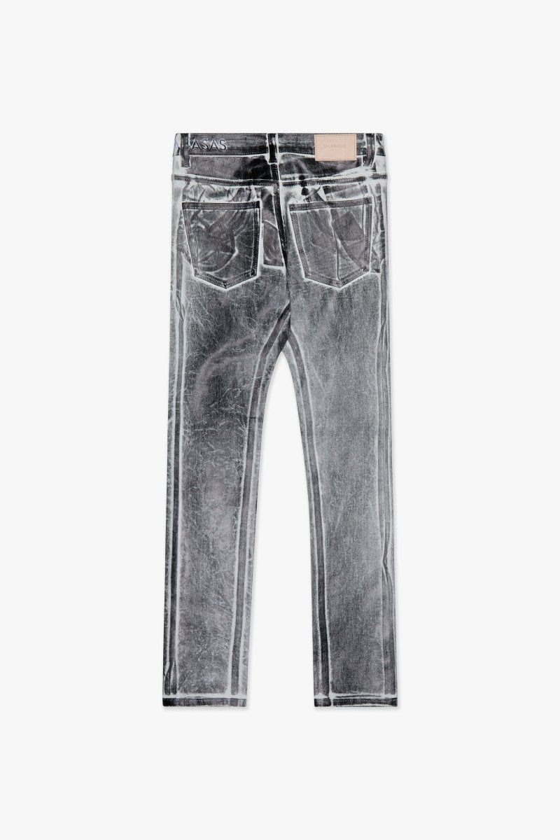 MENS VALABASAS "MR.FLEX" WAXED JEAN (WHITE BLACK WAXED)
