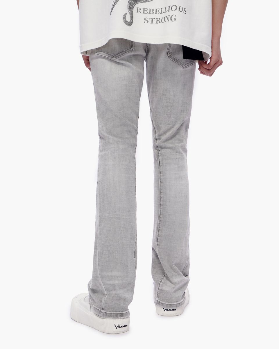 MENS VALABASAS "MR.STACKED" JEAN (SNOW GREY)