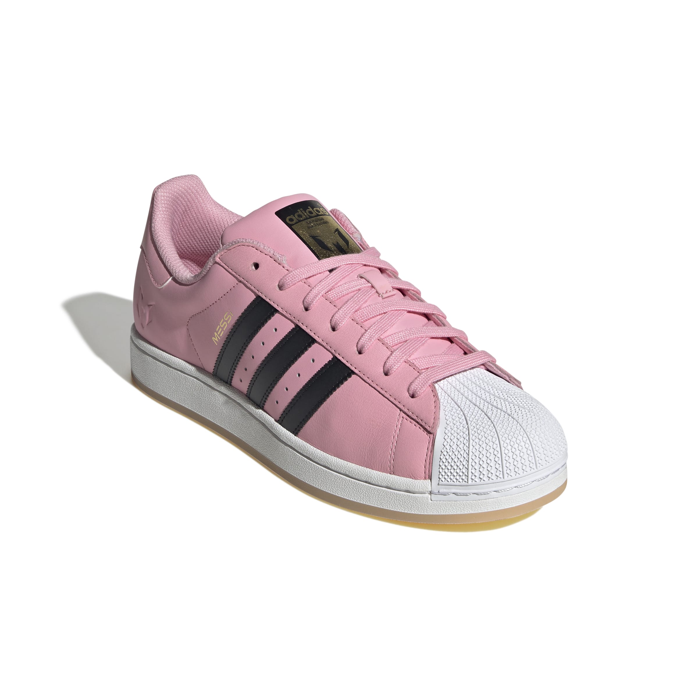 MENS ADIDAS SUPERSTAR MESSI (LIGHT PINK / CORE BLACK / GOLD METALLIC)