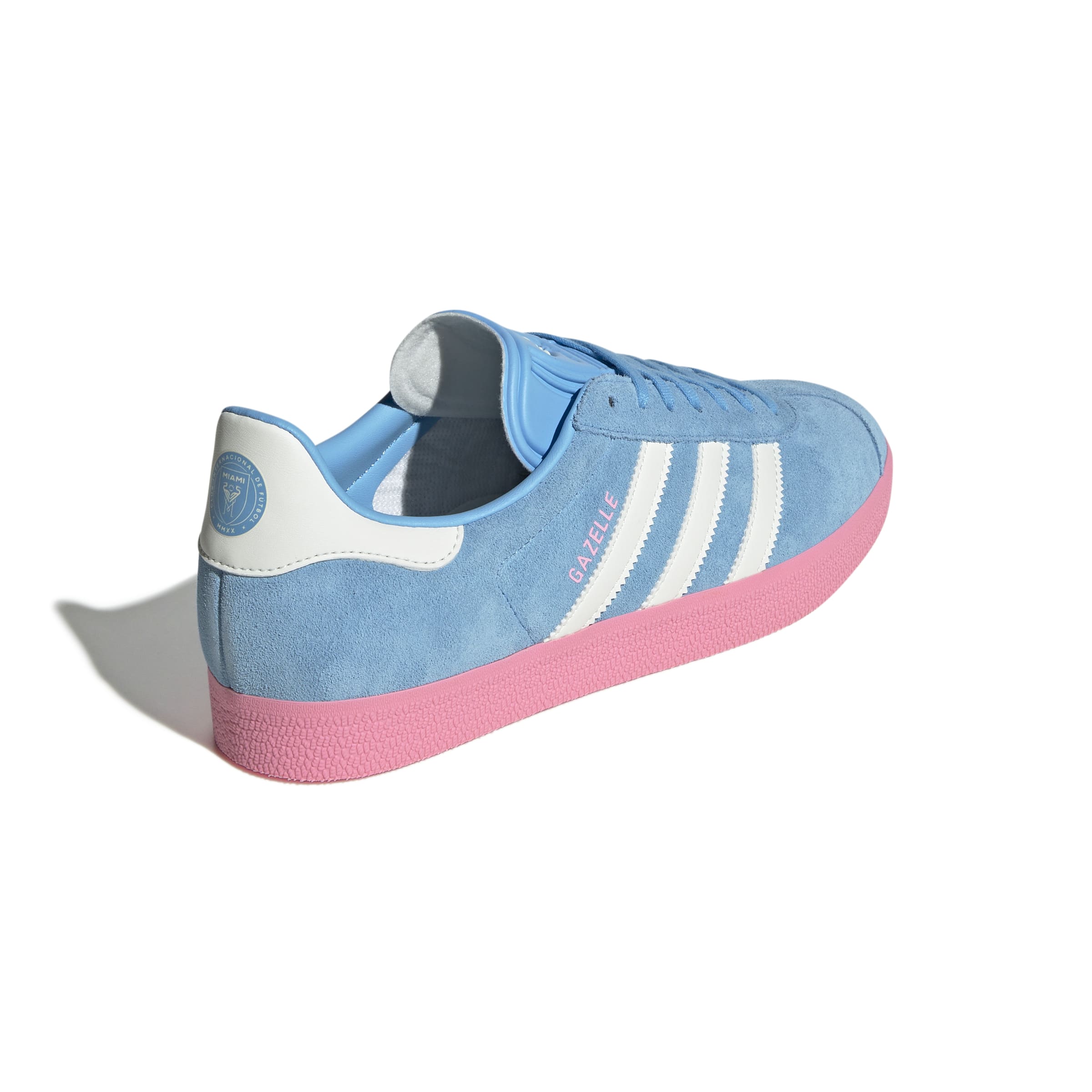 MENS ADIDAS GAZELLE INTER MIAMI (SEMI BLUE BURST / WHITE TINT / BLISS PINK)