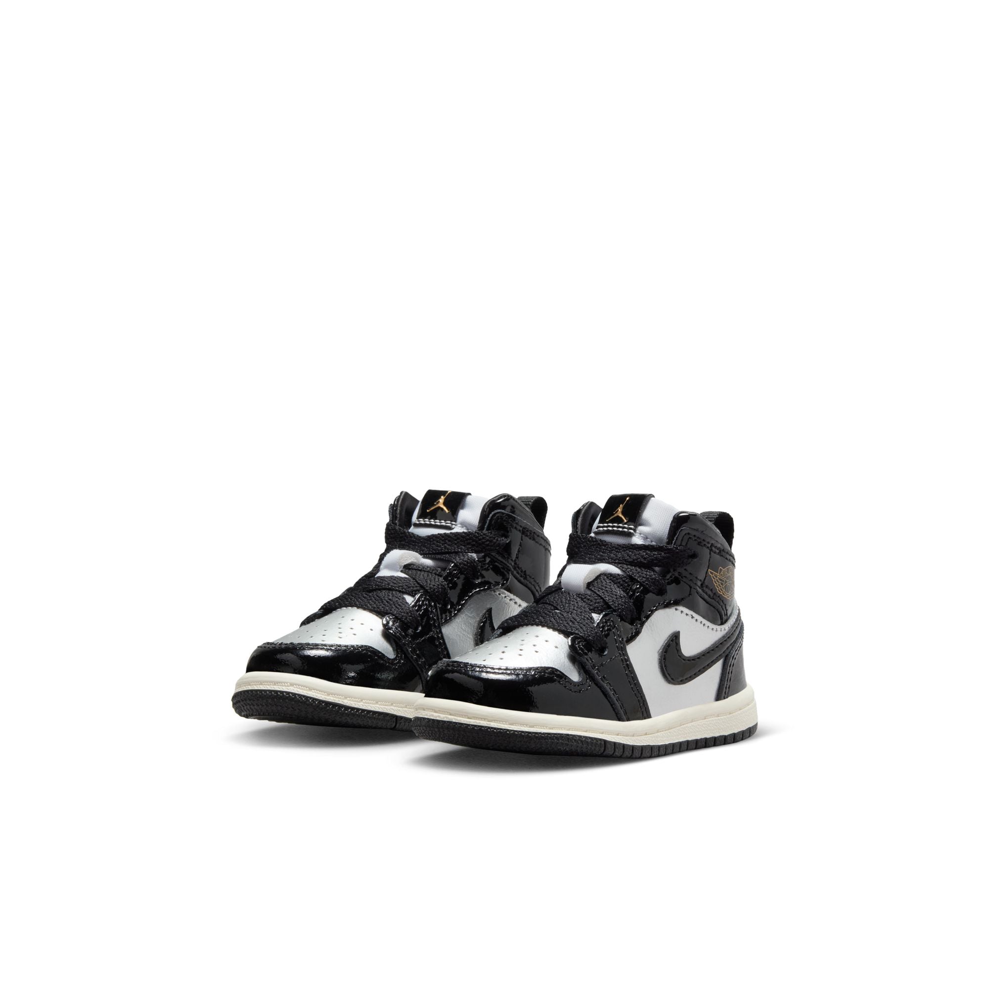 KIDS JORDAN 1 MID SE TD (BLACK/METALLIC GOLD/METALLIC SILVER)