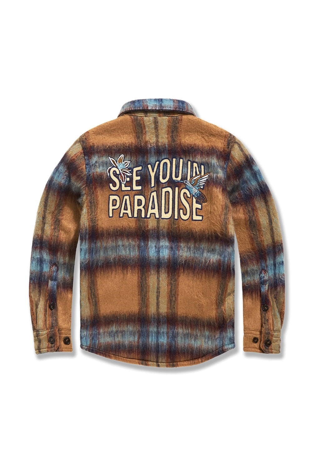 KIDS JORDAN CRAIG SEE YOU IN PARADISE FLANNEL SHACKET (WHEAT)