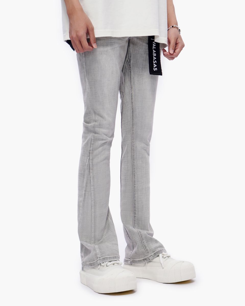 MENS VALABASAS "MR.STACKED" JEAN (SNOW GREY)