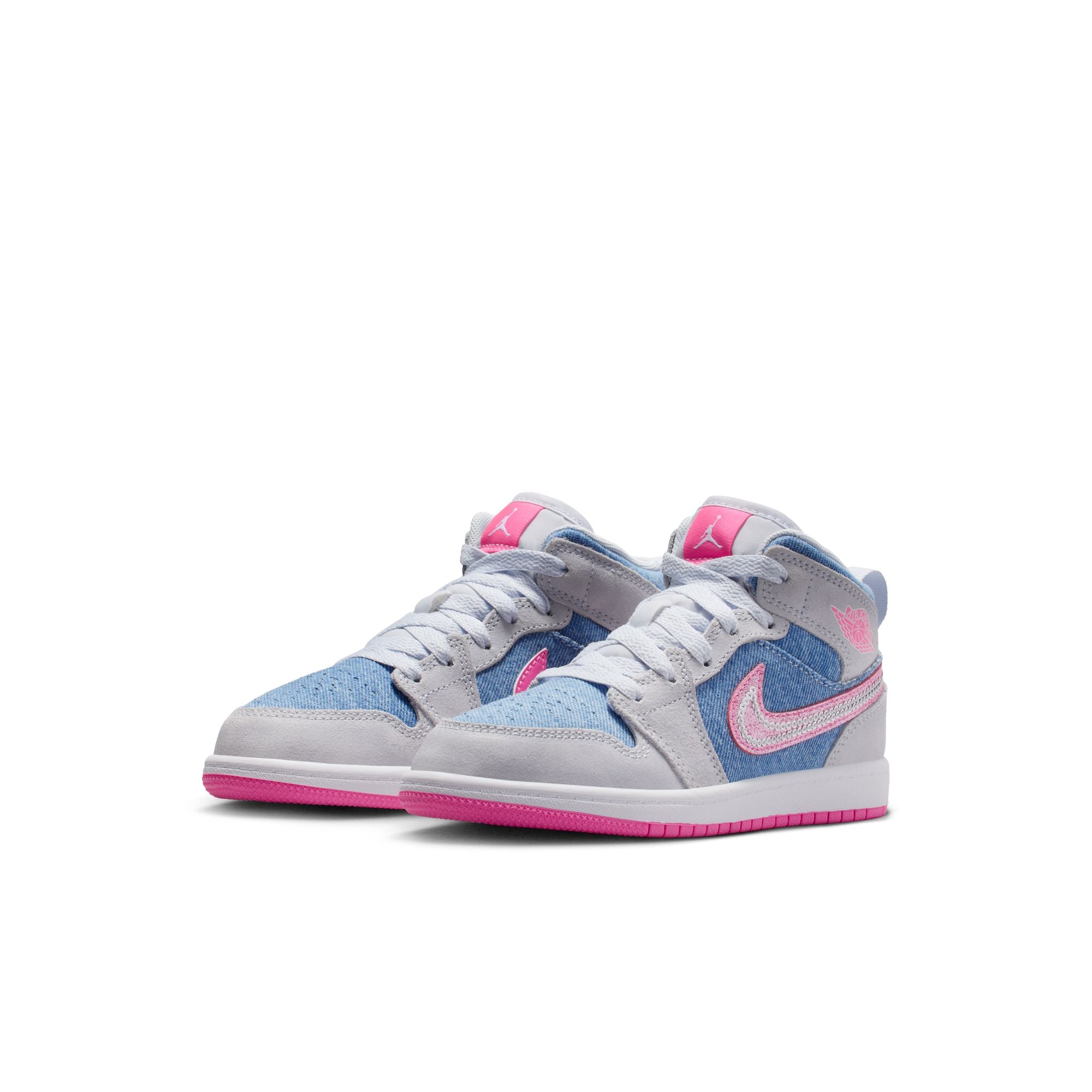 KIDS JORDAN 1 MID SE PS (COBALT BLISS/PINK GLOW/WHITE)