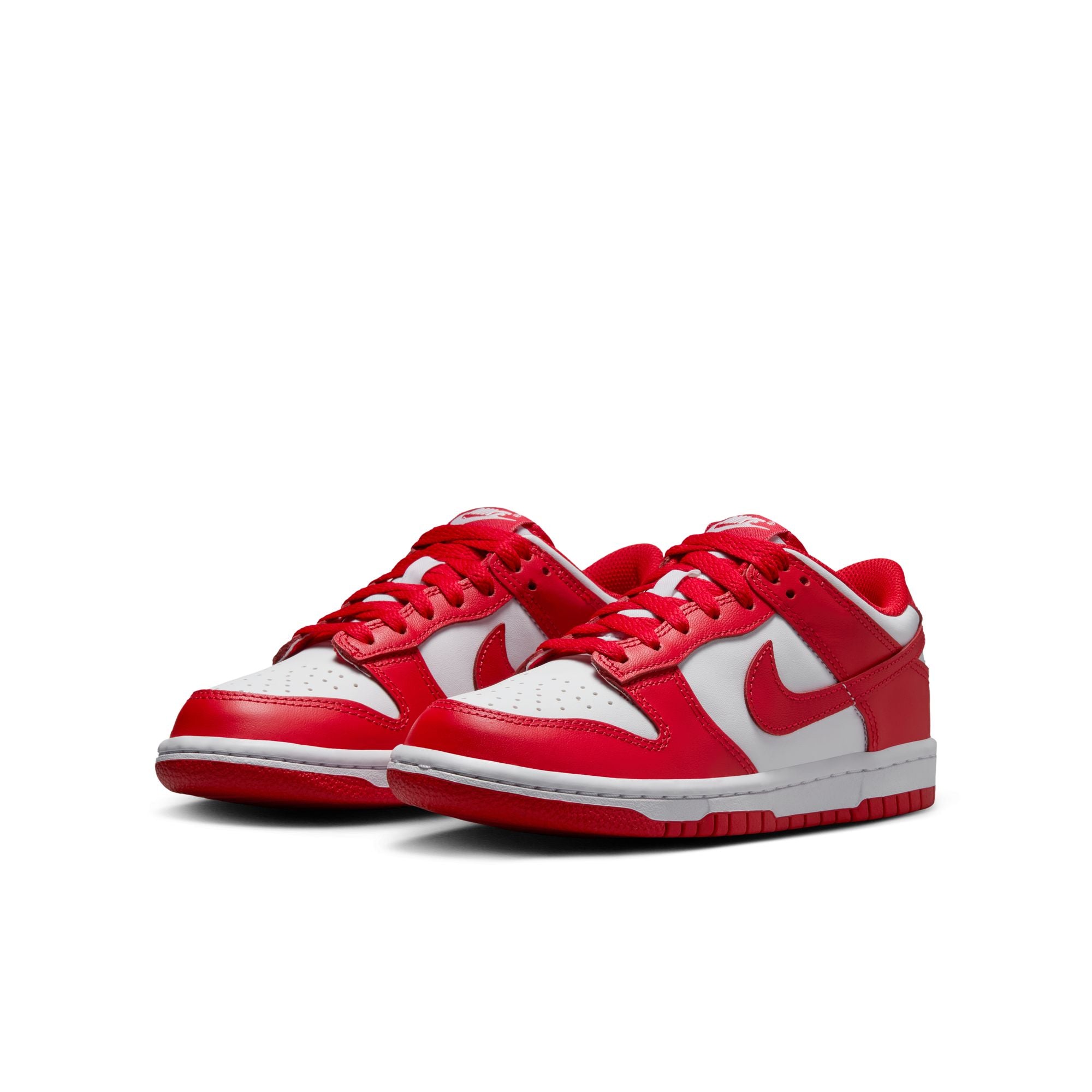 KIDS NIKE DUNK LOW GS (WHITE/UNIVERSITY RED)