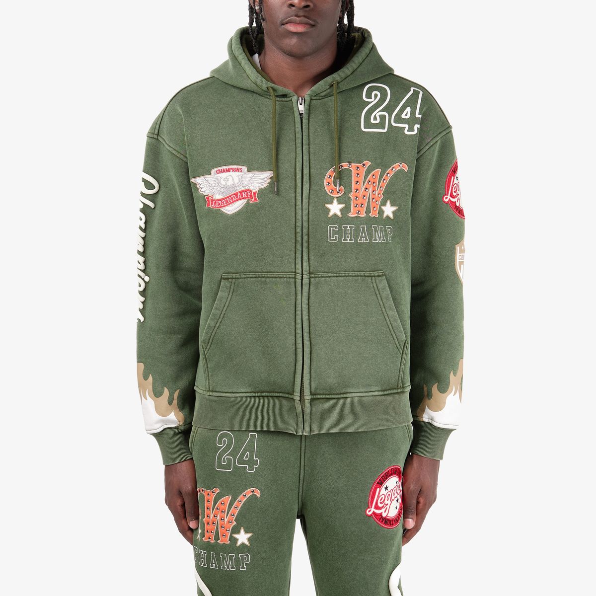 MENS COPPER RIVET WORLD CLASS CHAMPION FZ WARMUP (OLIVE)