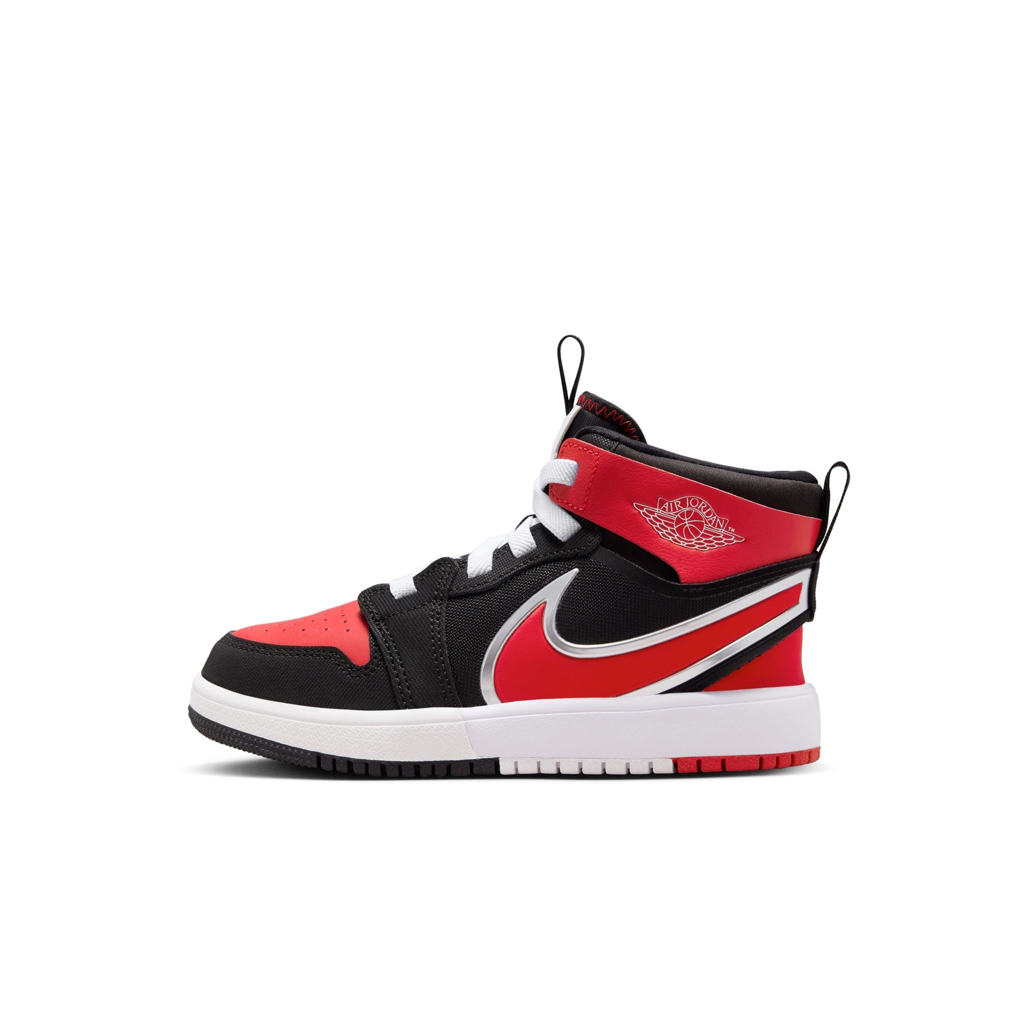 KIDS JORDAN 1 MID RM EASYON PS (BLACK/UNIVERSITY RED/WHITE)