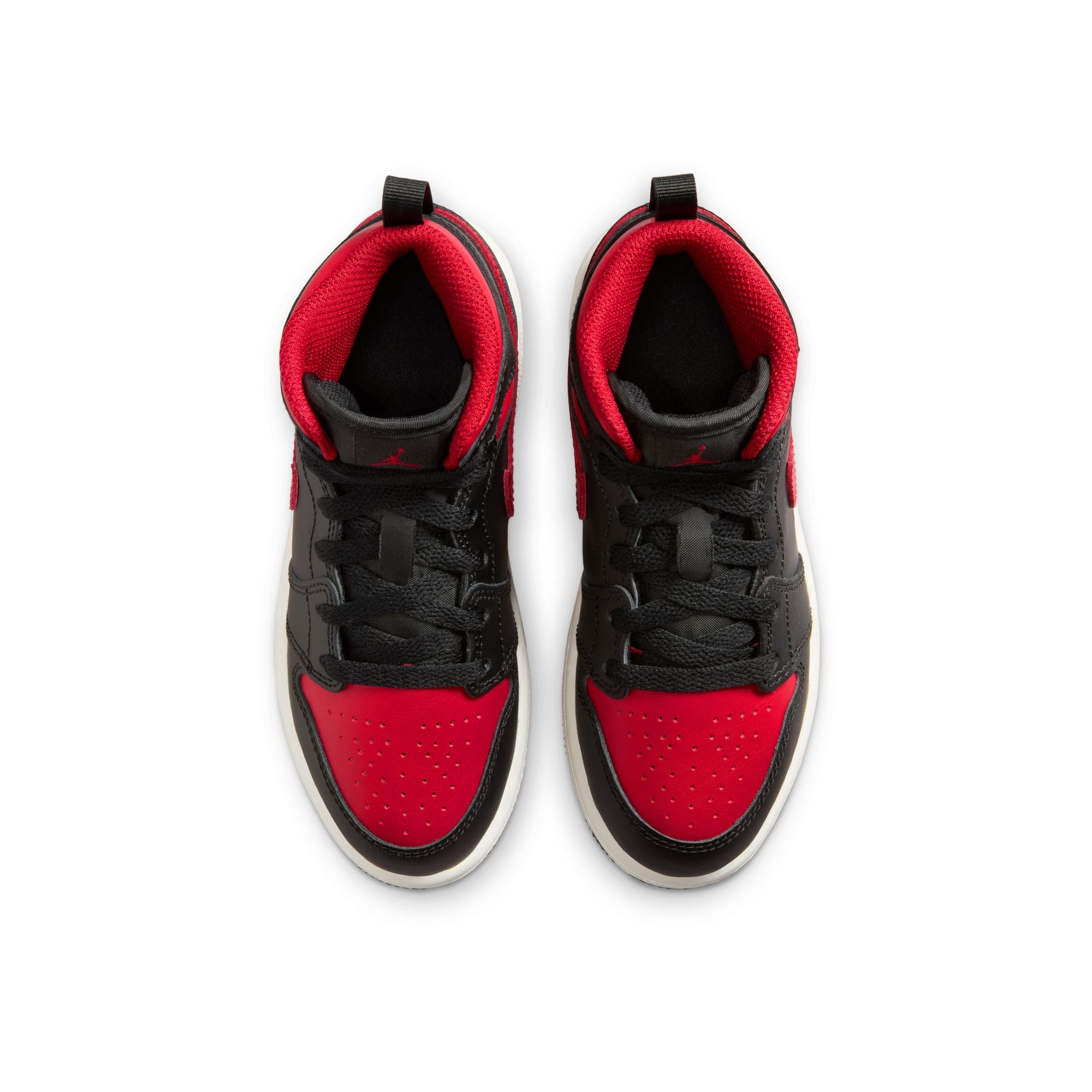 KIDS JORDAN 1 MID PS (BLACK/VARSITY RED/SUMMIT WHITE)