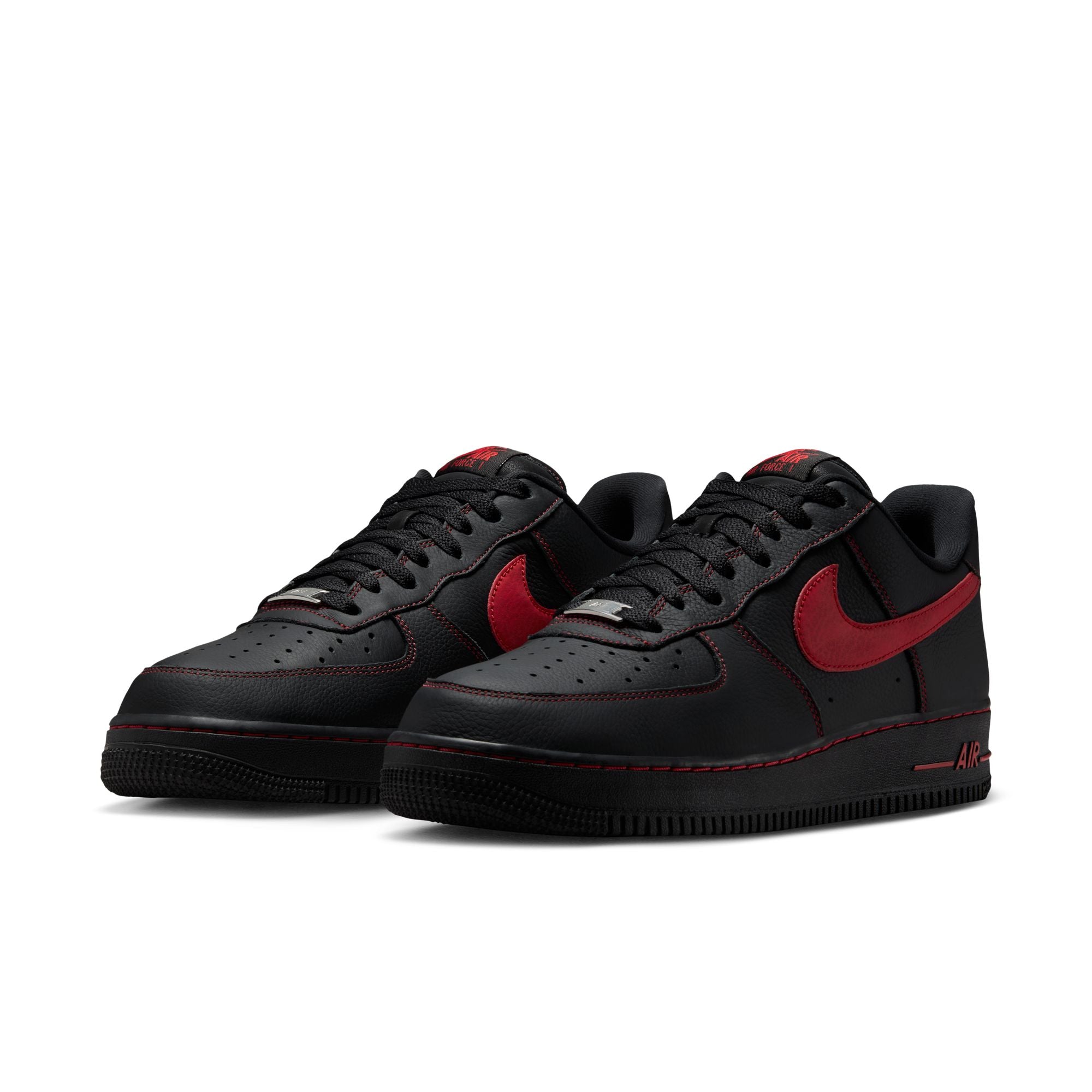 MENS NIKE AIR FORCE 1 '07 LV8 (BLACK/UNIVERSITY RED)