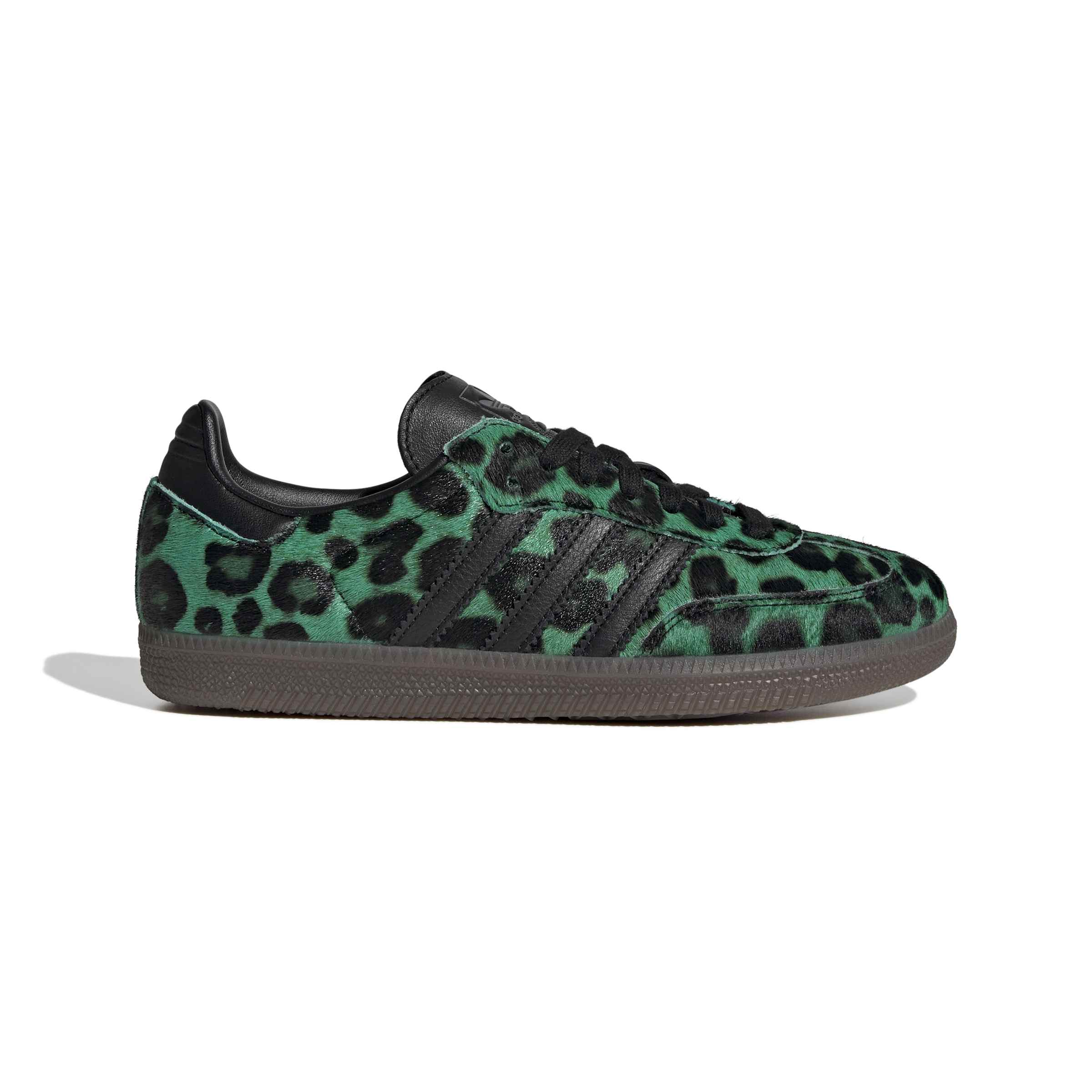 WOMENS ADIDAS SAMBA OG LEOPARD PRINT (SEMI SCREAMING GREEN / CORE BLAC