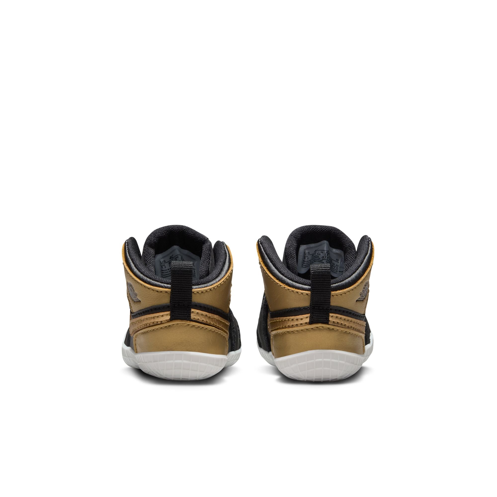 KIDS JORDAN 1 CRIB BOOTIE (BLACK/METALLIC GOLD/SAIL)