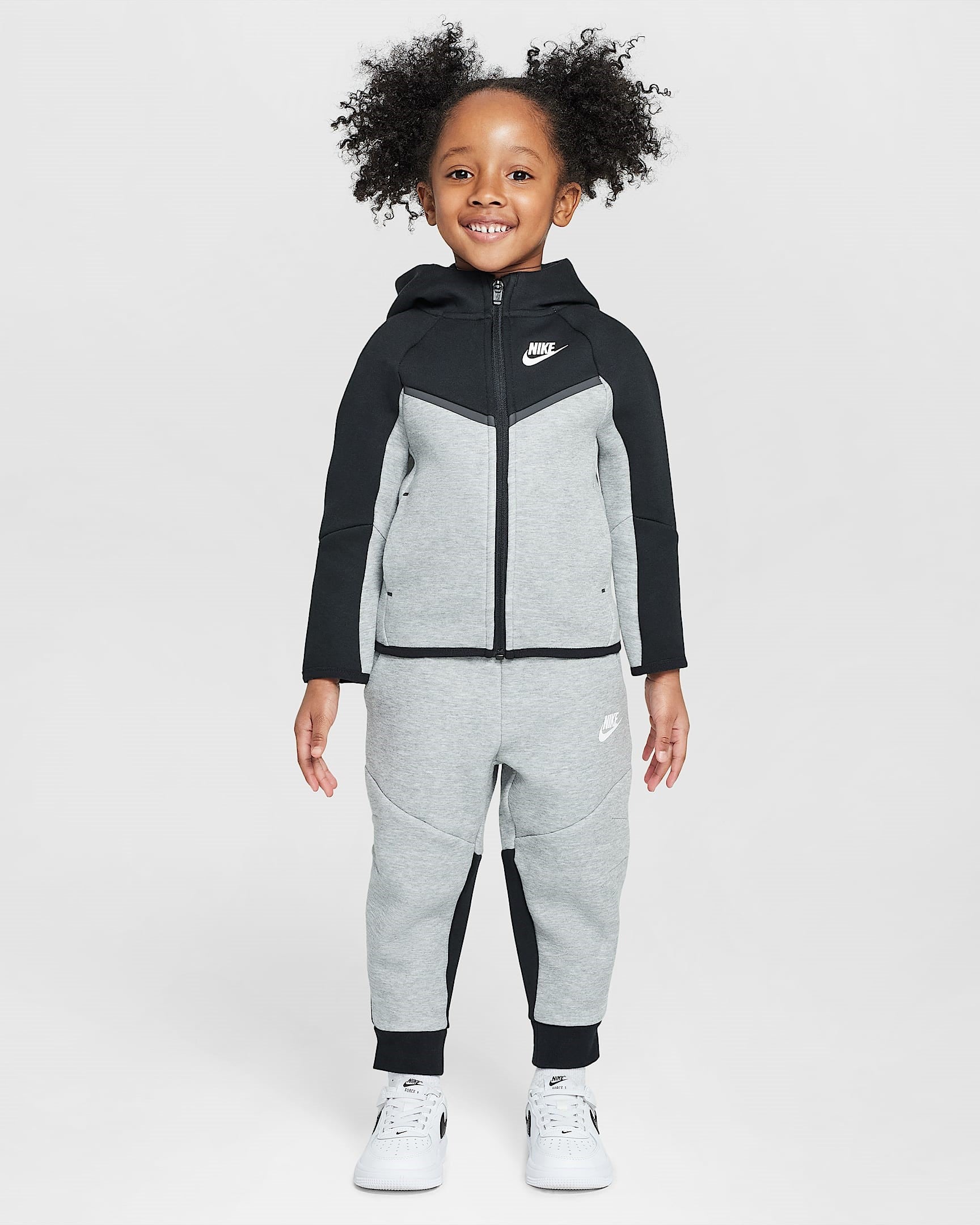 TODDLER NIKE TECH FLEECE 2-PIECE FULL-ZIP SET (DARK GREY HEATHER)