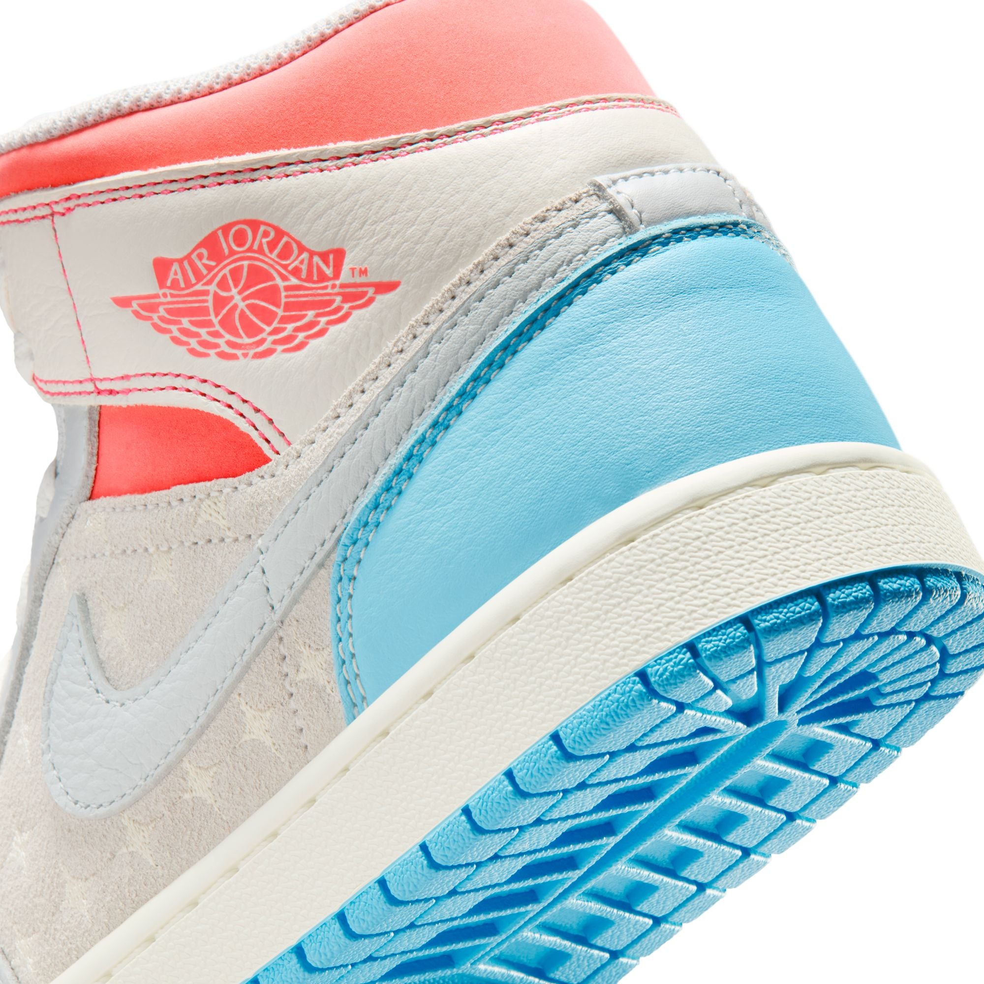 WOMENS AIR JORDAN 1 MID (SAIL/BLUE CHILL/HOT LAVA/MUSLIN)