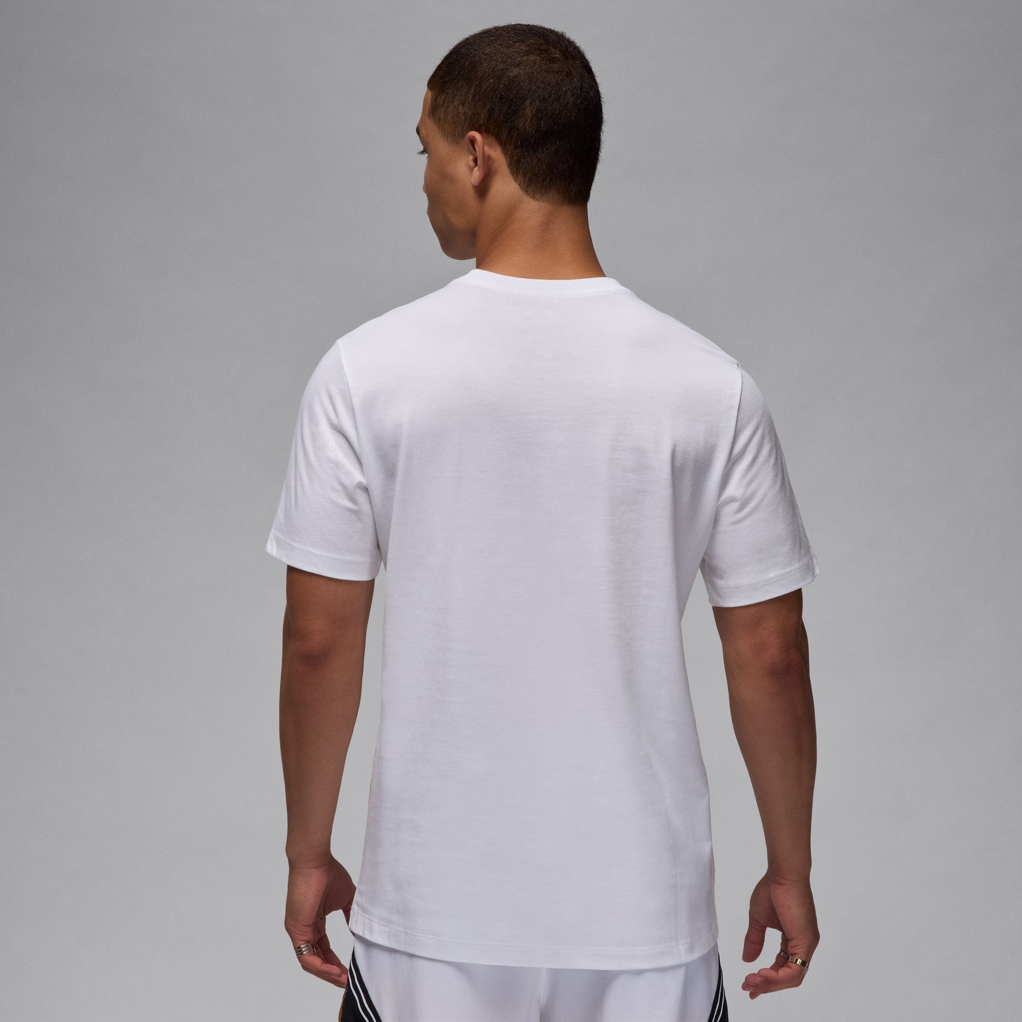 MENS JORDAN AIR STRETCH T-SHIRT (WHITE/METALLIC GOLD/BLACK)