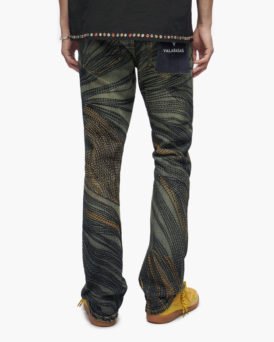 MENS VALABASAS KNOWLEDGE STACKED JEAN (DARK VINTAGE WASH)