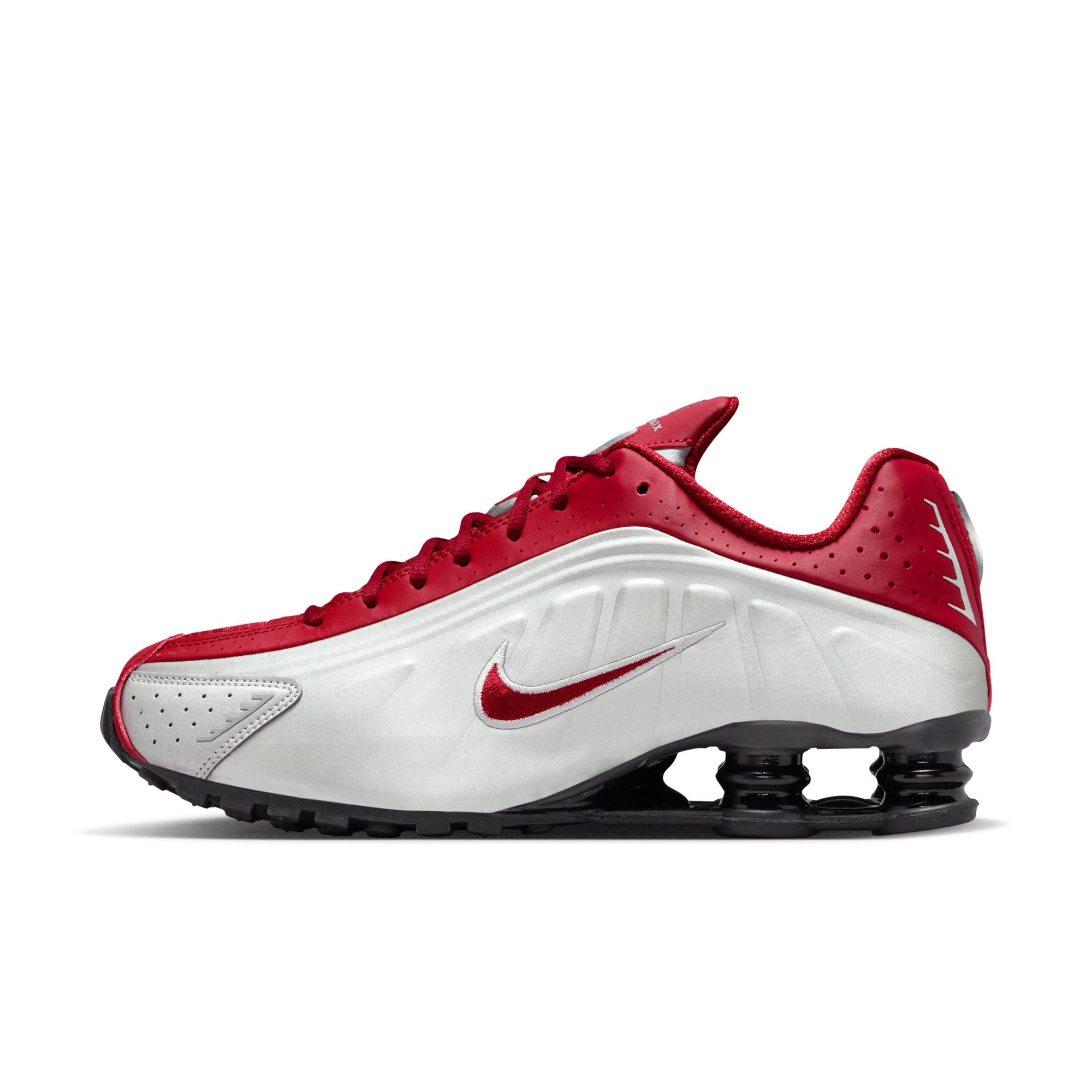 MENS NIKE SHOX R4 (METALLIC SILVER/TEAM CRIMSON/BLACK)