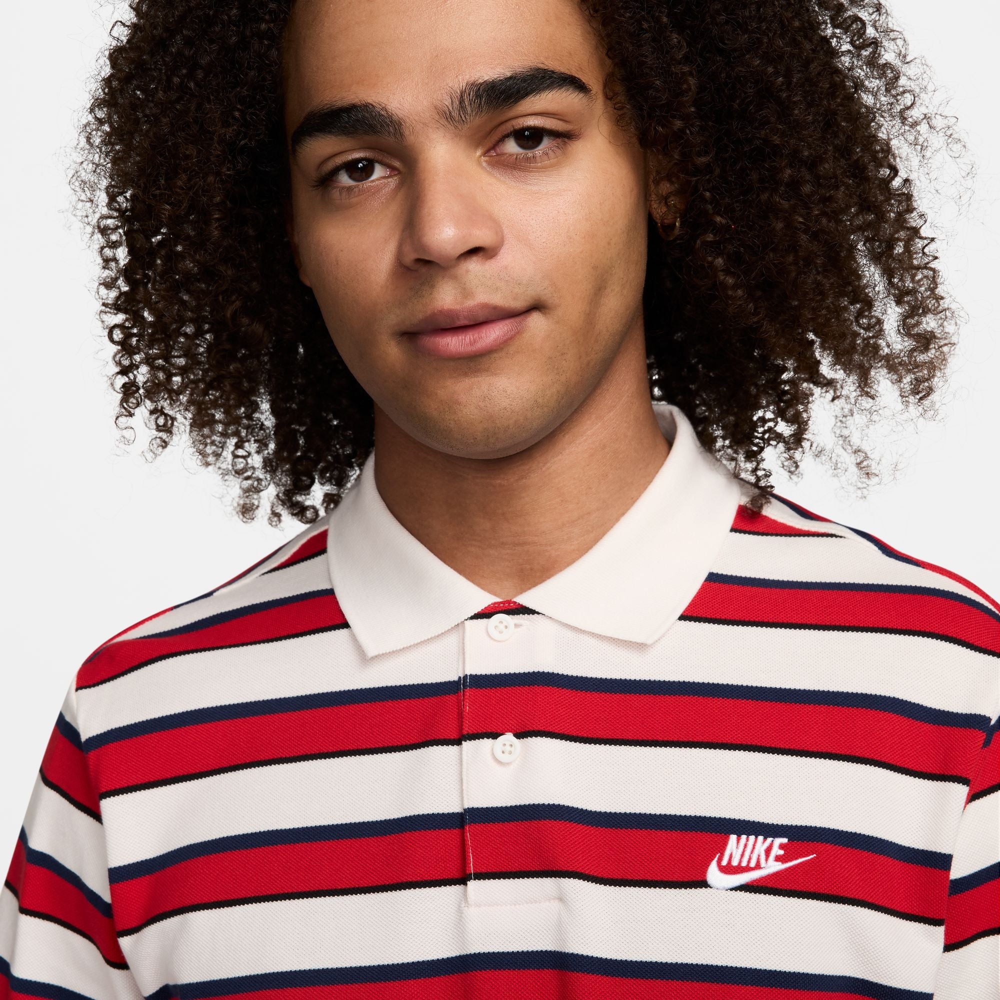 Men's Nike Club Striped Polo (Red)
