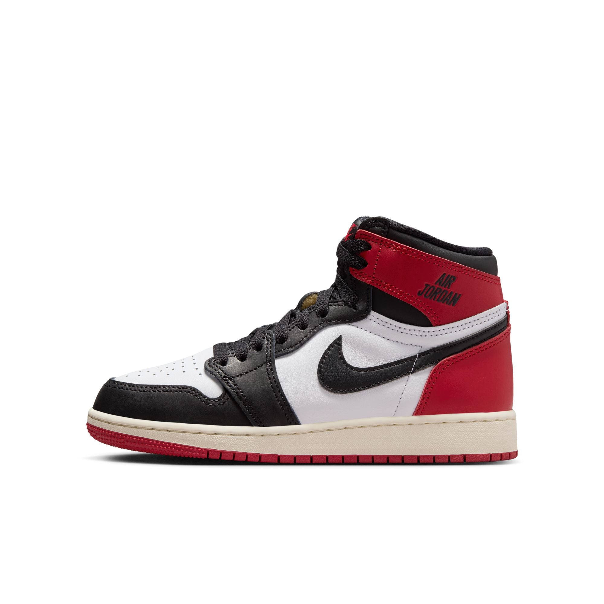 KIDS AIR JORDAN 1 RETRO HIGH OG GS (BLACK TOE REIMAGINED)