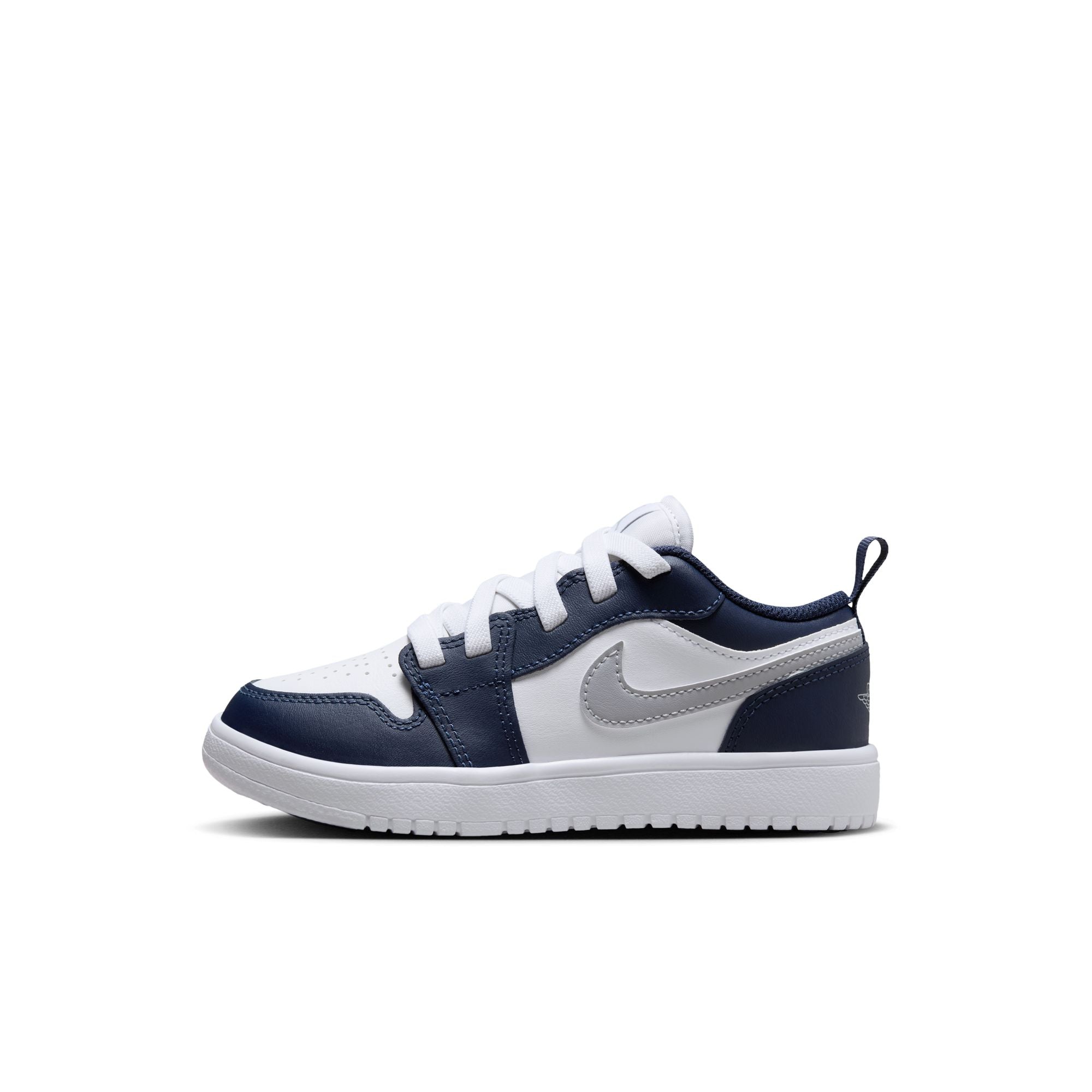 KIDS JORDAN 1 LOW ALT PS (WHITE/WOLF GREY/MIDNIGHT NAVY)